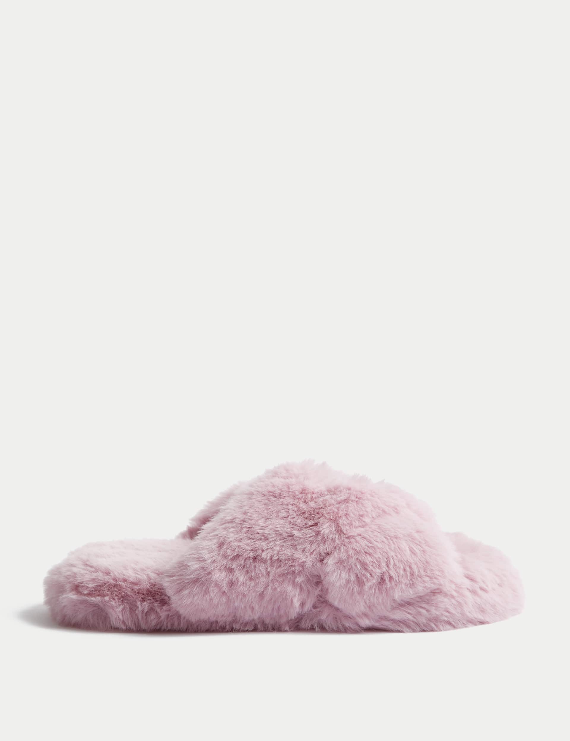 M&S Kids Faux Fur Wicked Slippers (13 Small - 6 Large) - 1 L - Light Rose, Light Rose