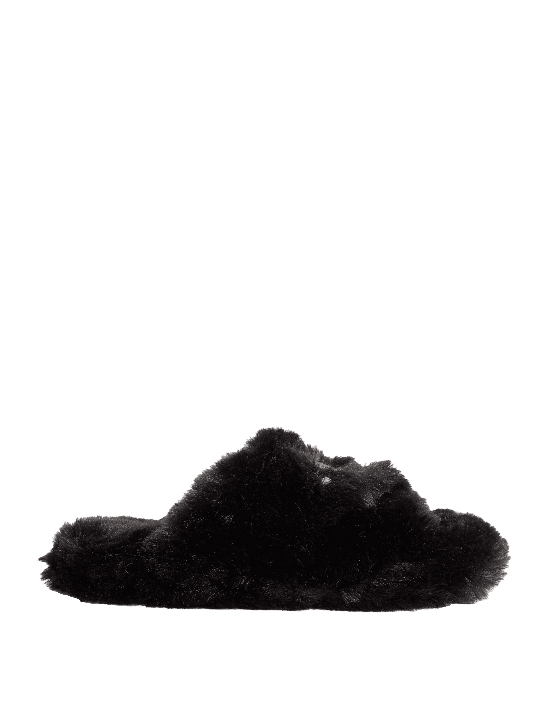 M&S Collection Kids Faux Fur Wicked Slippers (13 Small - 6 Large) - Black, Black