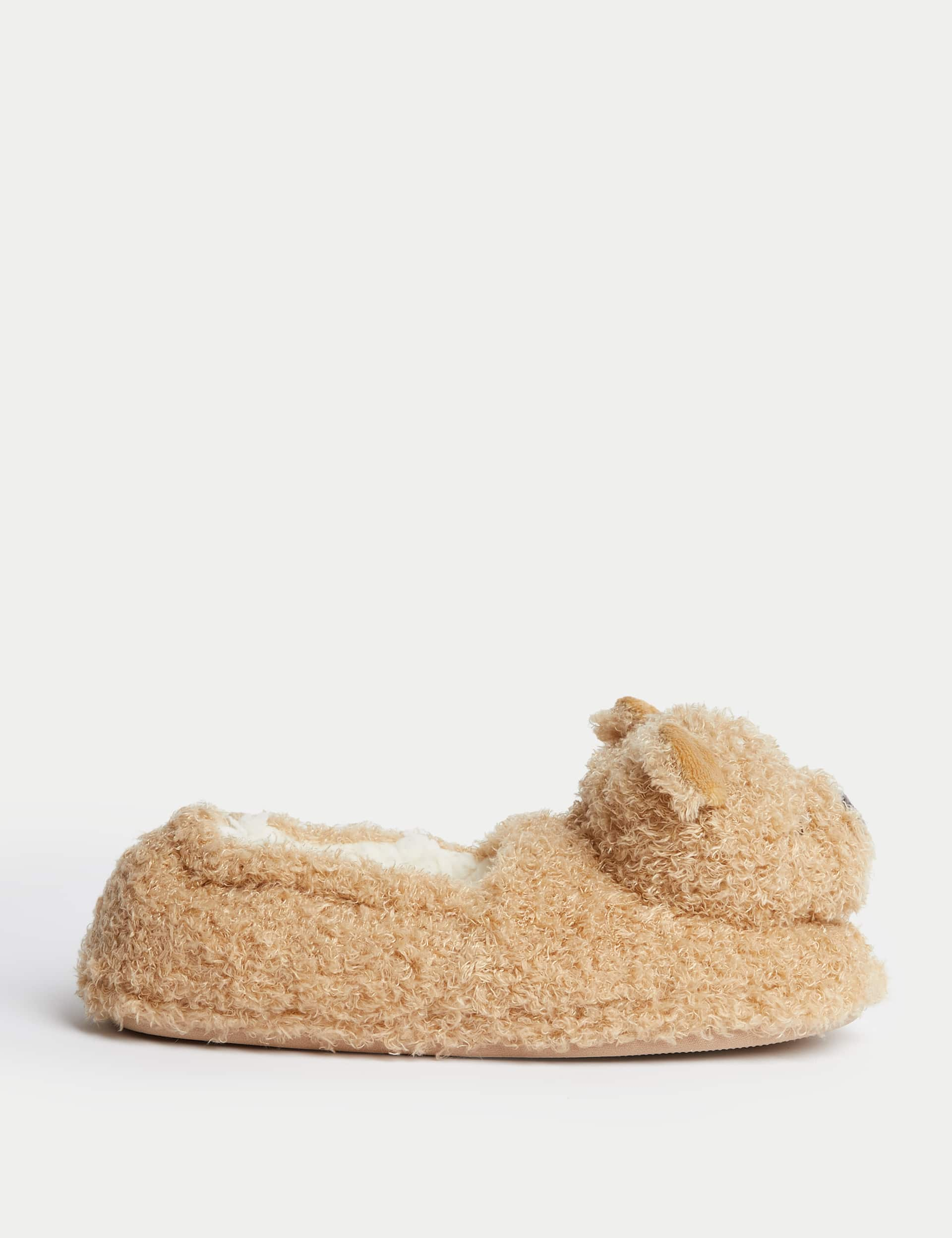 Kids Spencer Bear Slippers (4 Small - 7 Large) - 5 S - Light Brown, Light Brown