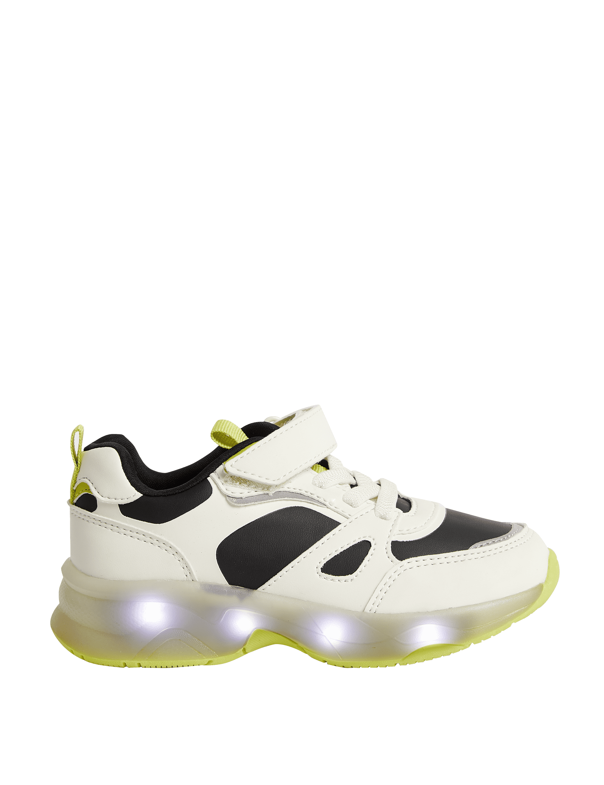 M&S Collection Kids Riptape Light-Up Trainers (4 Small - 2 Large) - 9 SSTD - White Mix, White Mix