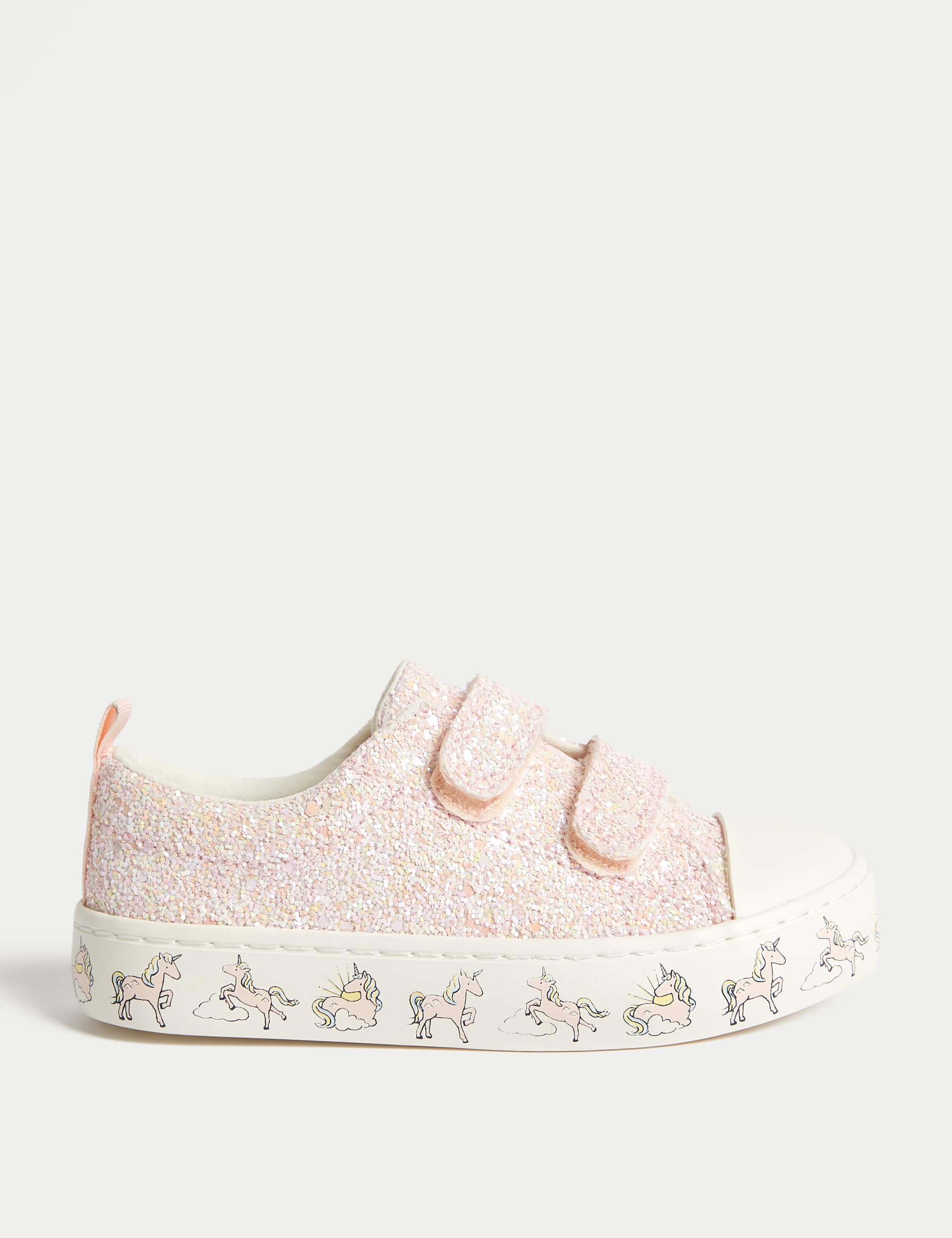 M&S Kids Riptape Unicorn Trainers (4 Small