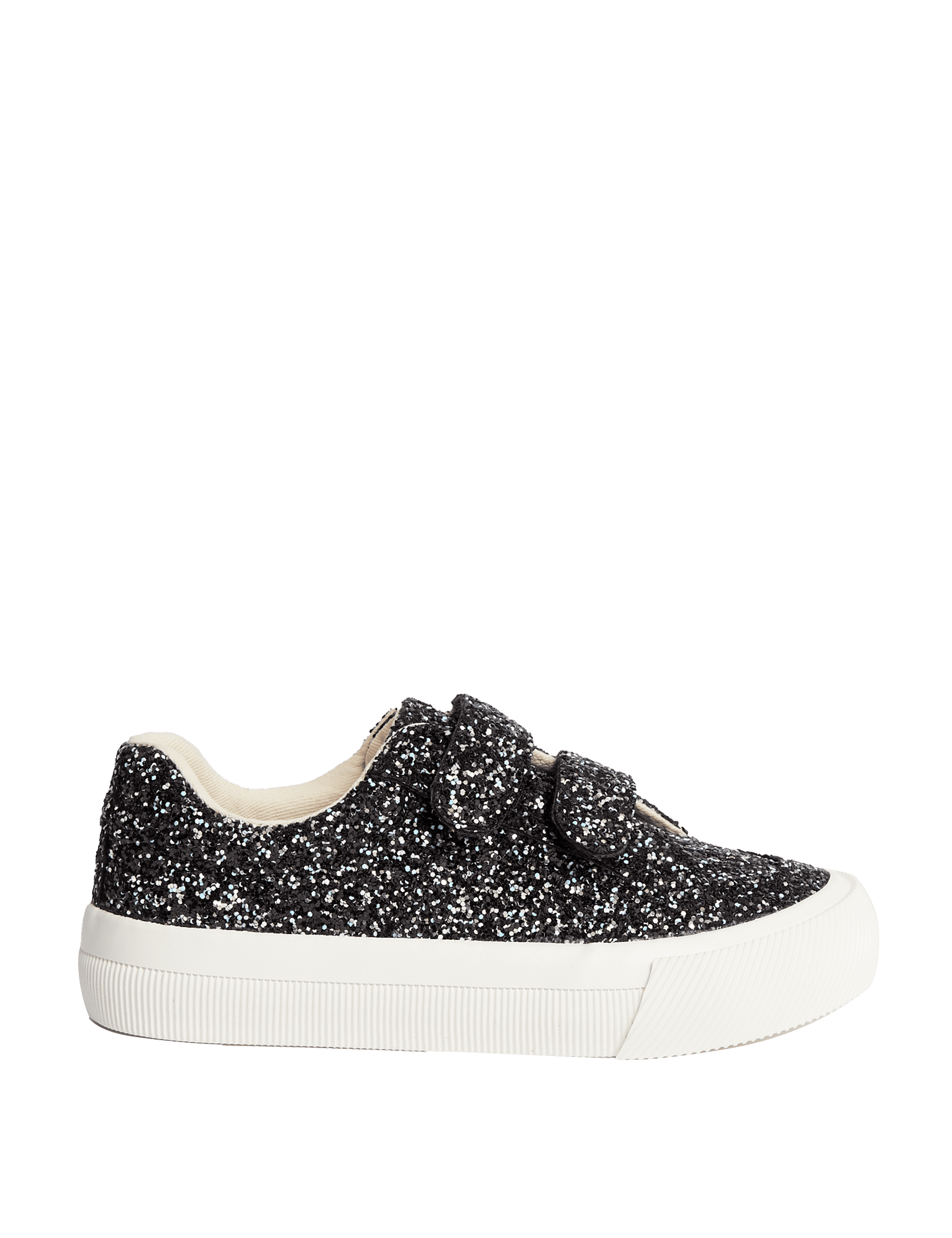 M&S Collection Kids Glitter Riptape Trainers (4 Small - 2 Large) - 12.5SSTD - Black, Black