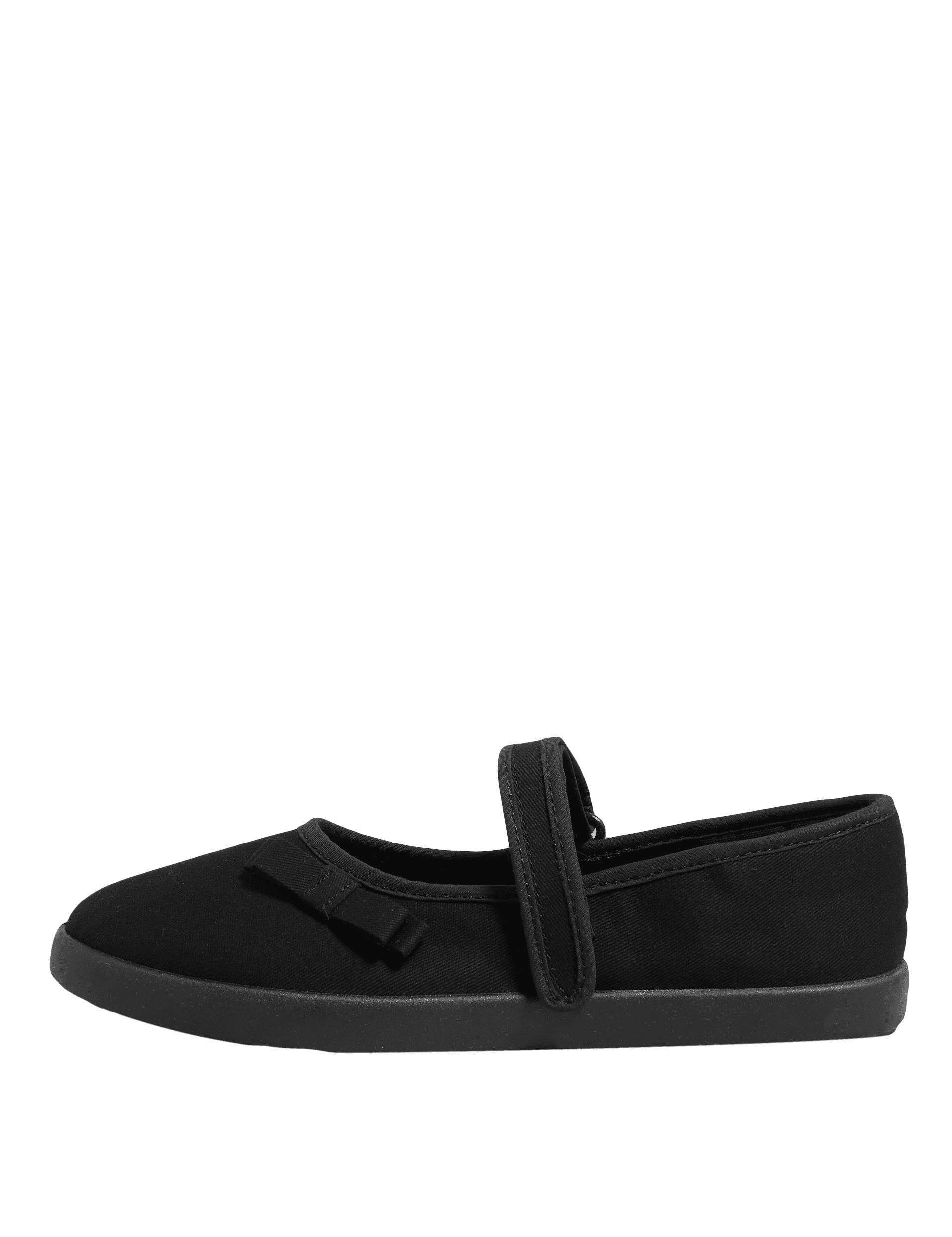 M&S Collection Kids Riptape Plimsoll School Shoes (7 Small - 4 Large) - 12 S - Black, Black