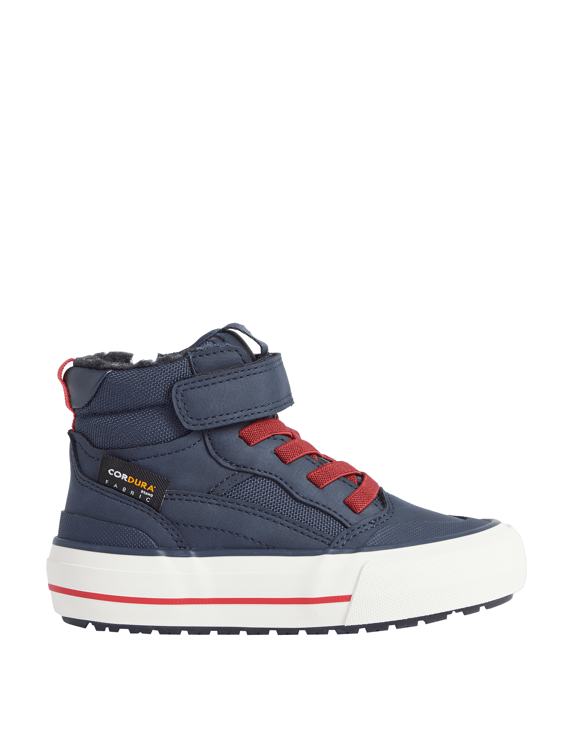 M&S Collection Kids Riptape High Tops (4 Small - 7 Large) - 2 LSTD - Navy, Navy,Brown Mix