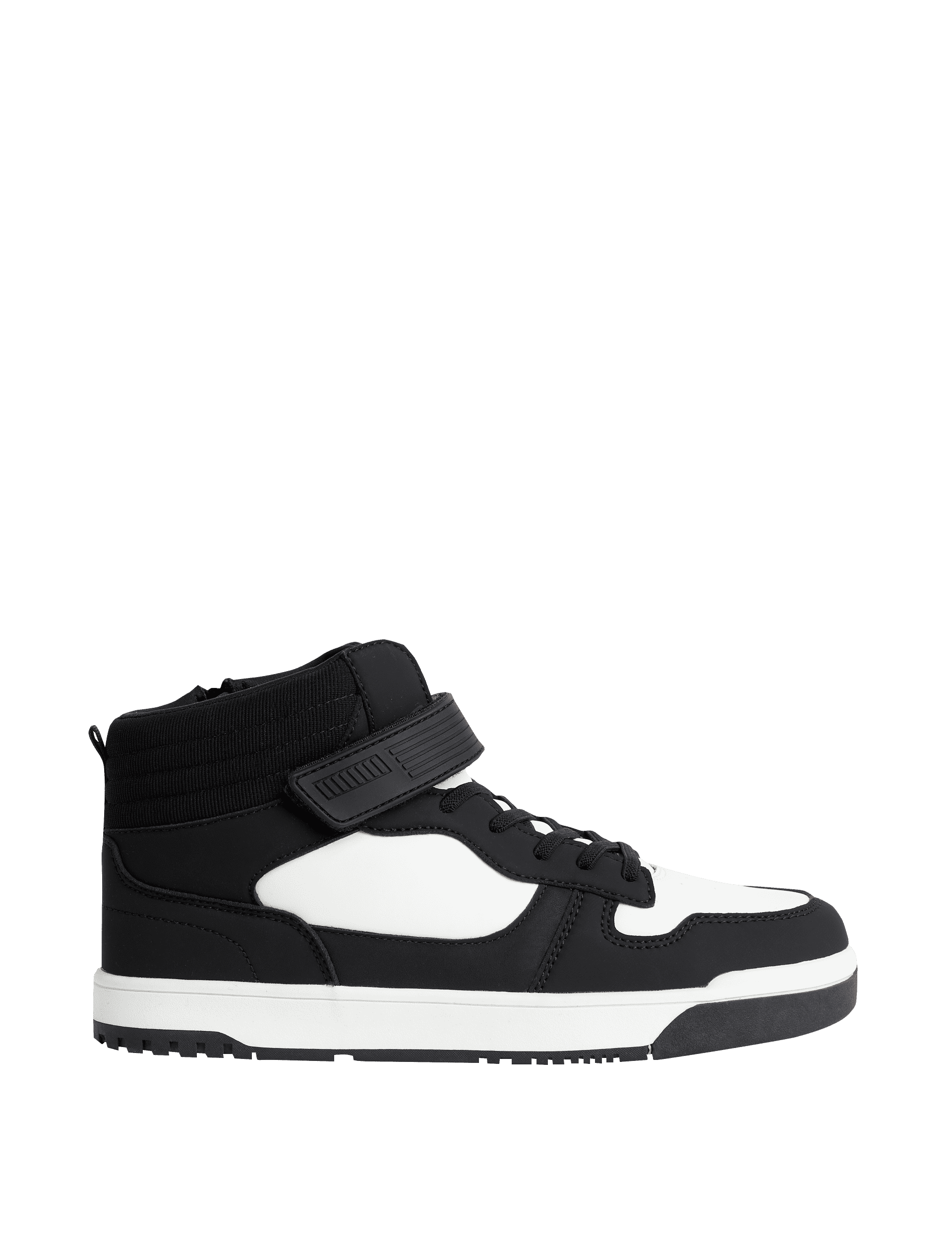 M&S Collection Kids Freshfeet Riptape High Top Trainers (4 Small - 7 Large) - 9 SSTD - Black Mix, B