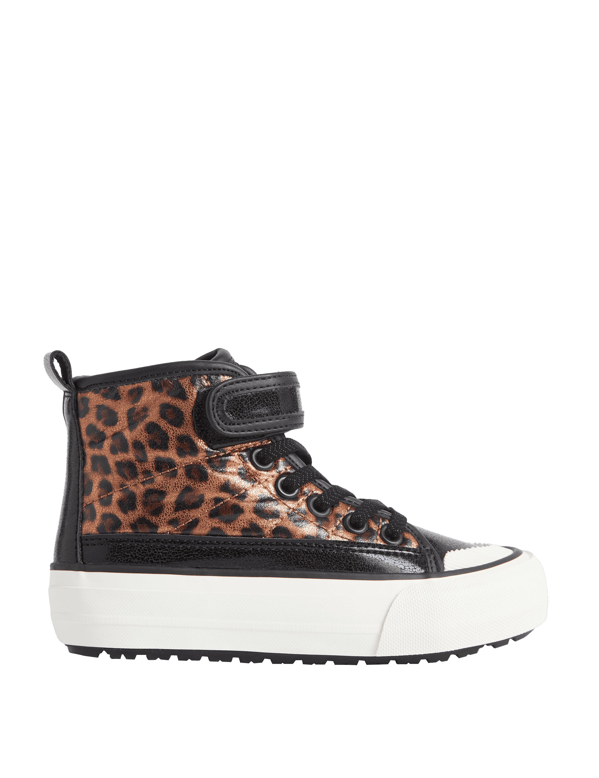 M&S Collection Kids Freshfeet Animal Print High Top Trainers (4 Small - 6 Large) - 6 LSTD - Brown Mi