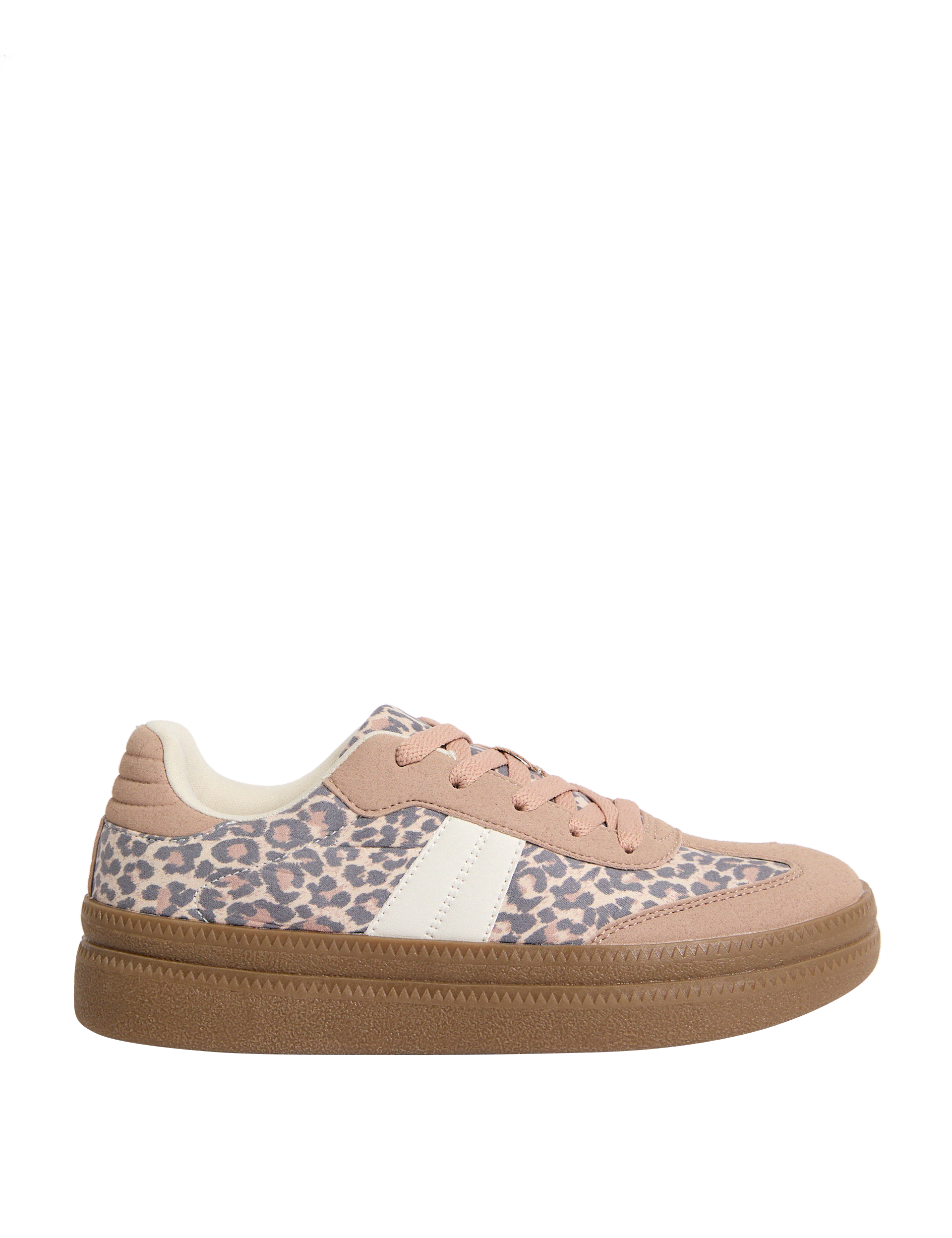 M&S Collection Kids Flatform Animal Print Trainers (1 Large - 6 Large) - 3 L - Brown Mix, Brown Mix