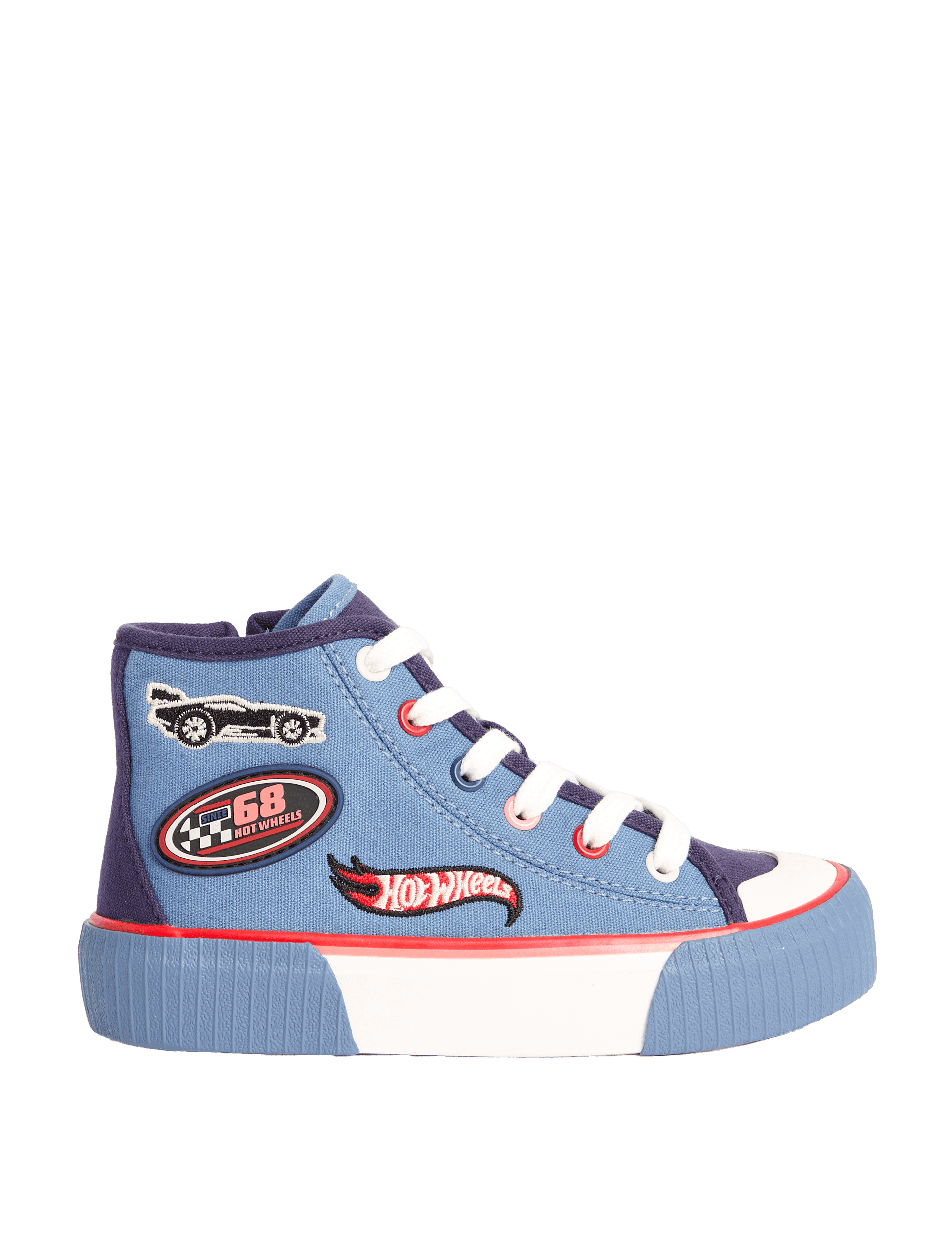 M&S Collection Kids Canvas Freshfeet High Top Trainers (4 Small - 7 Large) - 4 LSTD - Blue, Blue