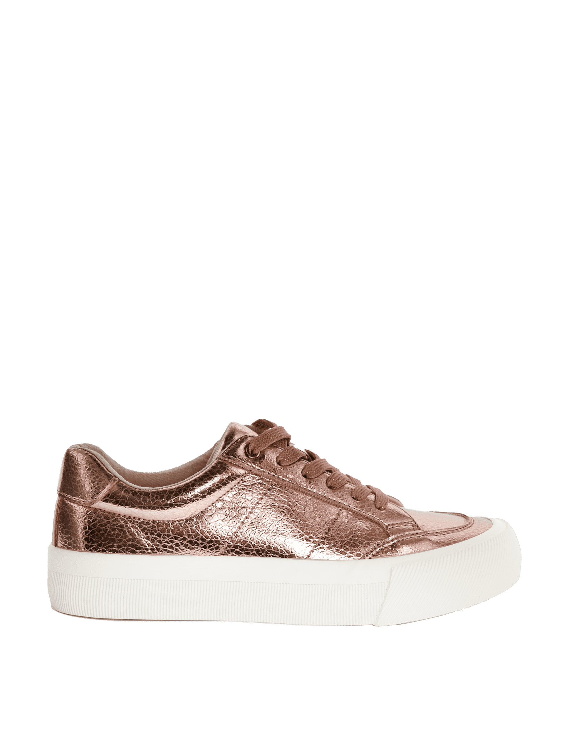 M&S Collection Kids Freshfeet Metallic Trainers (3 Large - 6 Large) - 6 LSTD - Copper Rose, Copper 