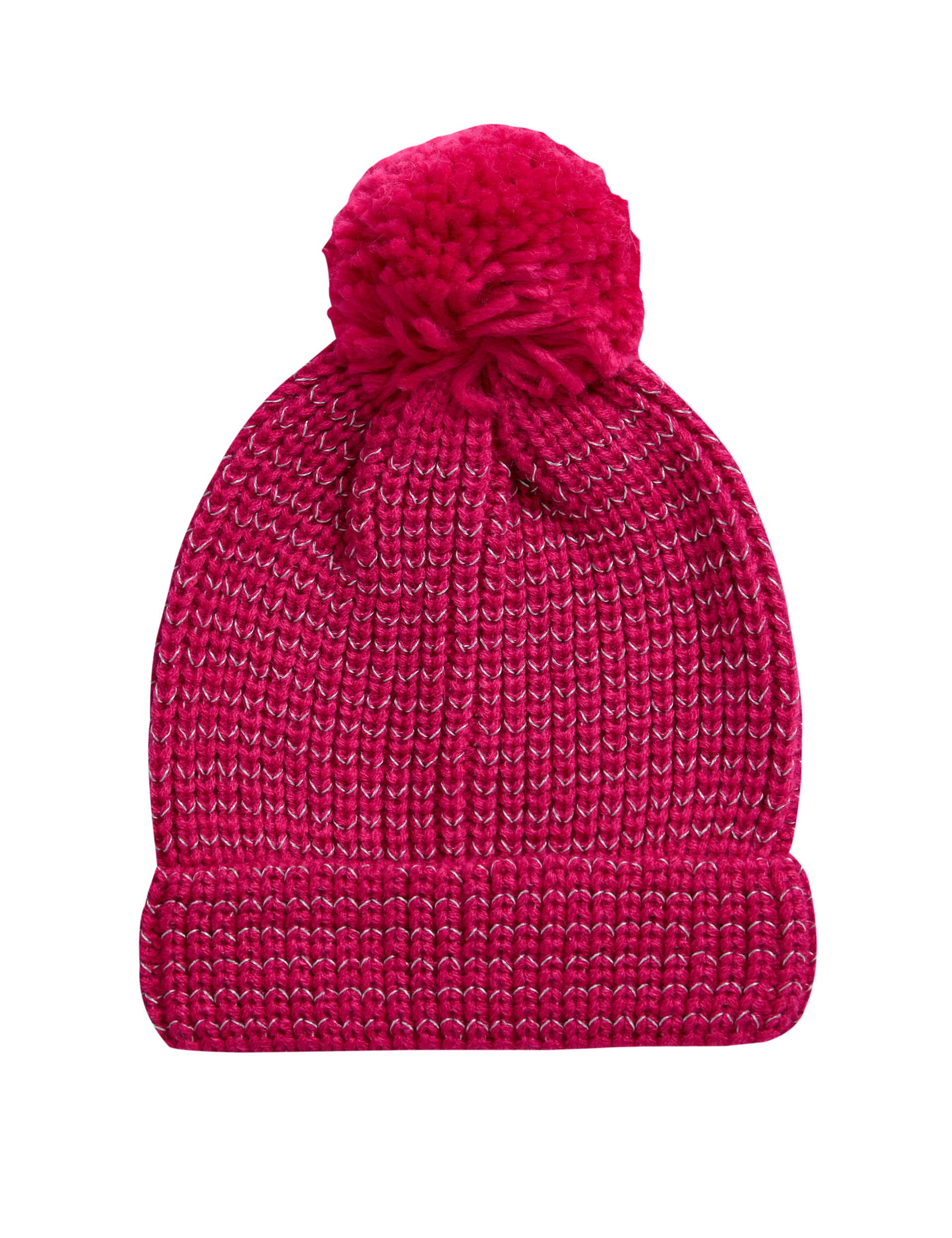 M&S Collection Kids Reflective Winter Hat (1-13 Yrs) - 6-13Y - Hot Pink, Hot Pink,Fresh Mint