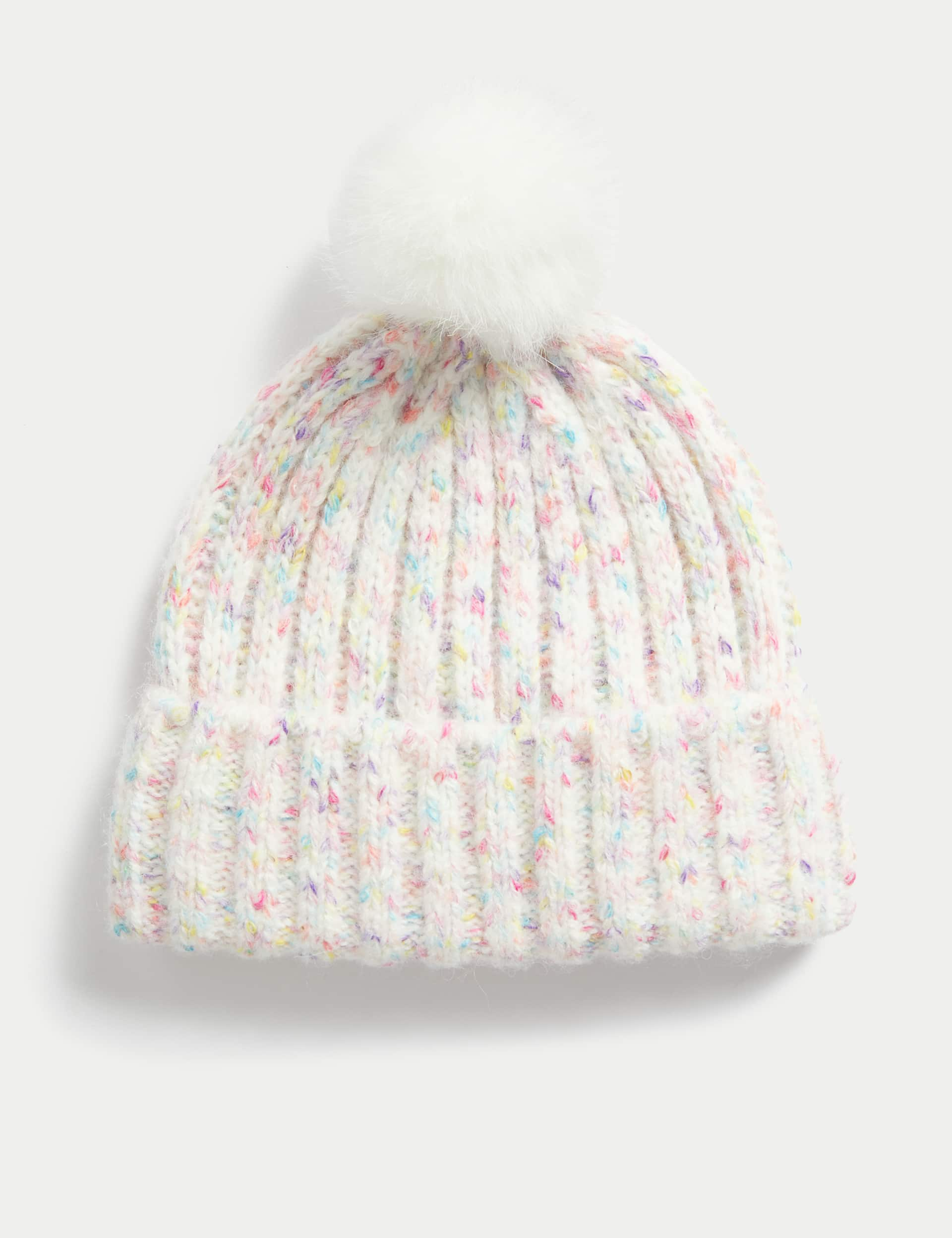 M&S Kids Knitted Winter Hat (1-13 Yrs) - 6-13Y - Pink Mix, Pink Mix