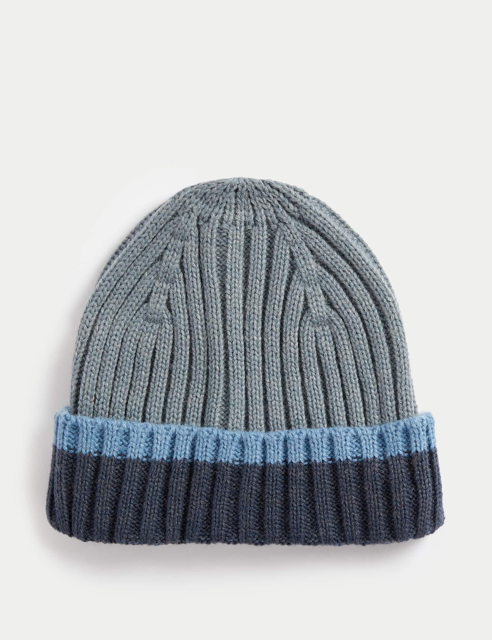 M&S Kids Winter Hat (1-13 Yrs) - 6-13Y - Mid Grey, Mid Grey,Navy