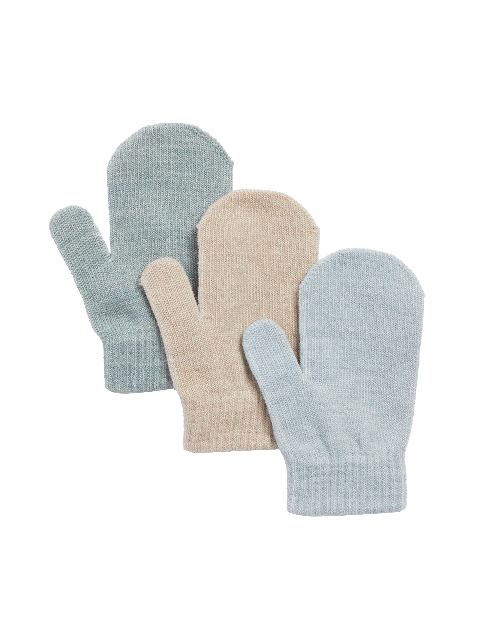 M&S Collection Kids 3pk Magic Mittens - Blue Mix, Blue Mix