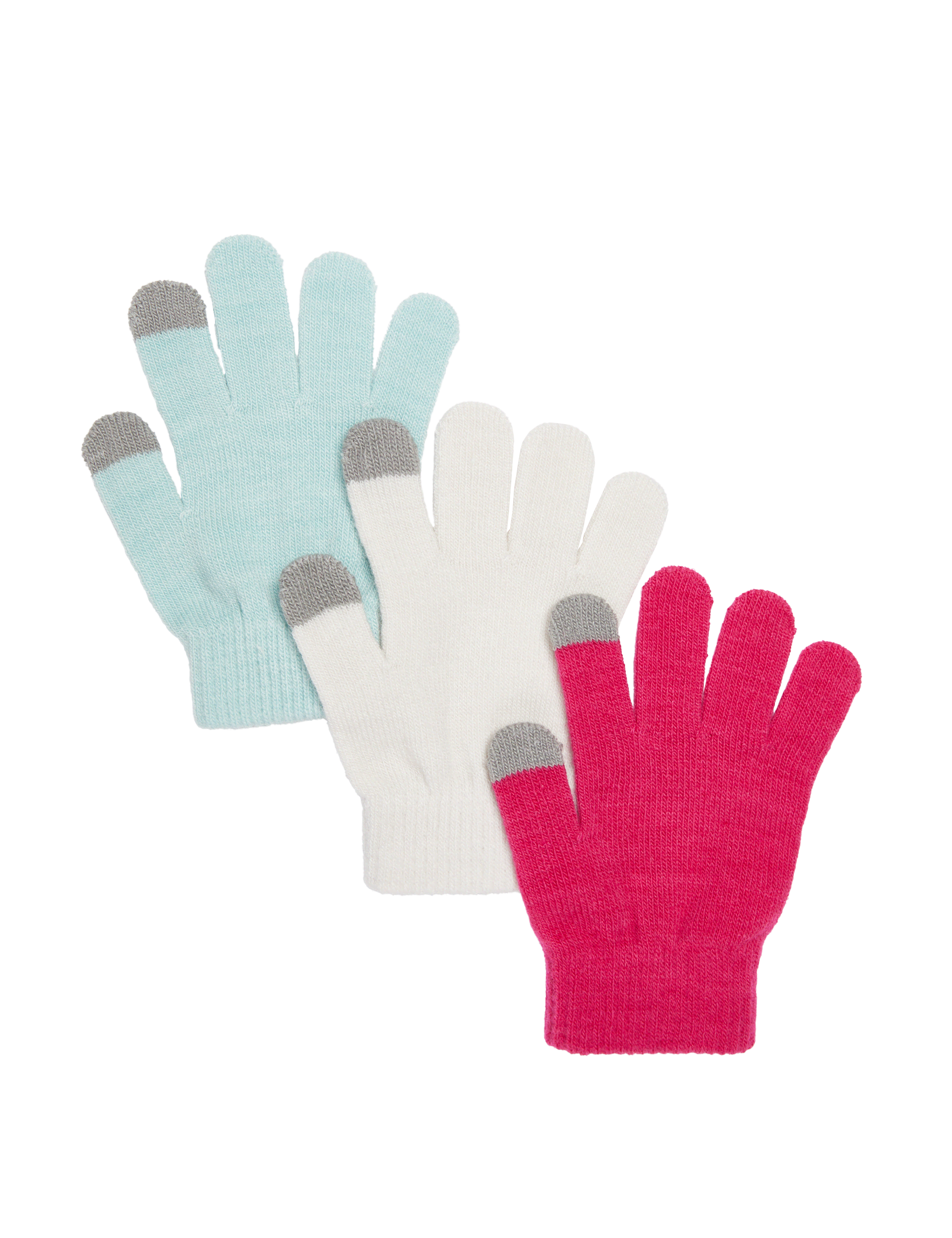 M&S Collection Kids 3pk Gloves - Pink Mix, Pink Mix