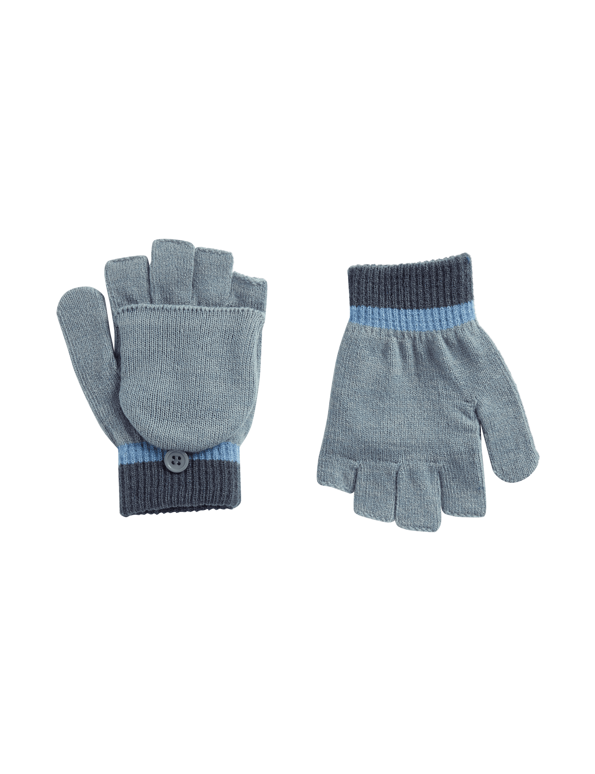 M&S Collection Kids Colour Block Flip Top Gloves (1-13 Yrs) - 3-6Y - Mid Grey, Mid Grey