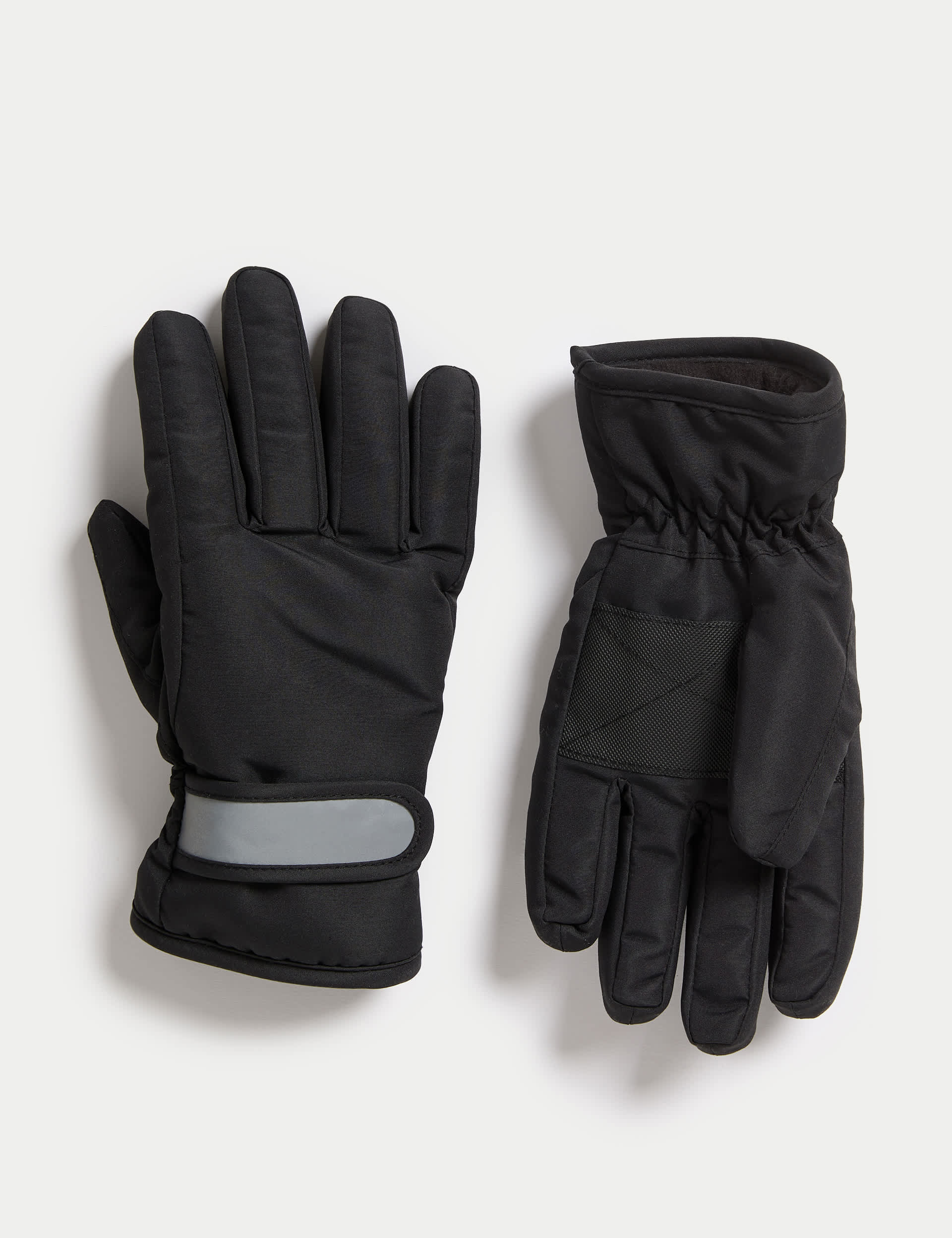 M&S Waterproof Thermowarmth Ski Gloves (3-13 Yrs) - 6-10y - Black, Black