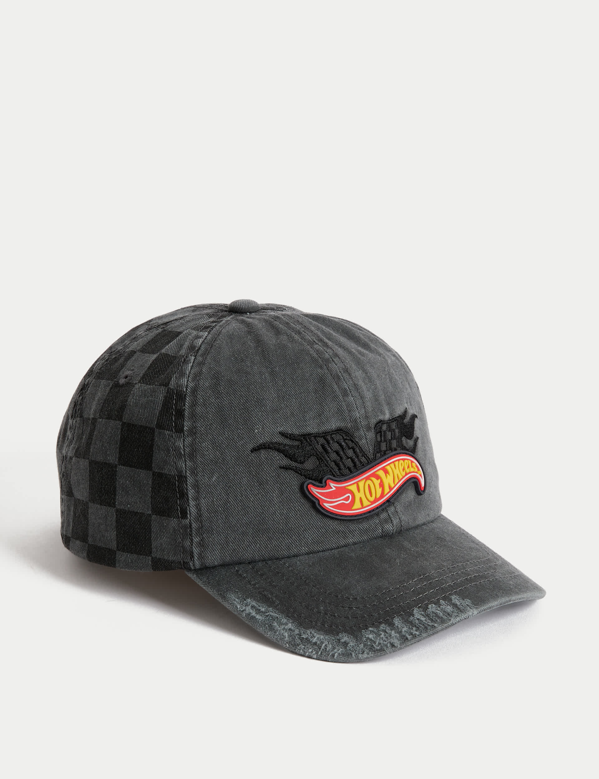 M&S Collection Boys Pure Cotton Hot Wheels Baseball Cap (3-13 Yrs) - 6-13Y - Black Mix, Black Mix