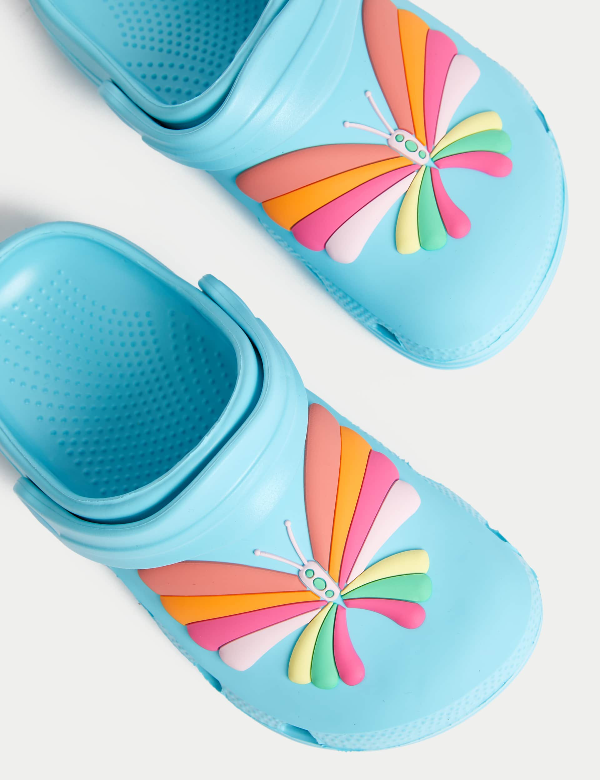 M&S Kids Butterfly Clogs (4 Small - 2 Large) - 8 SSTD - Blue Mix, Blue Mix