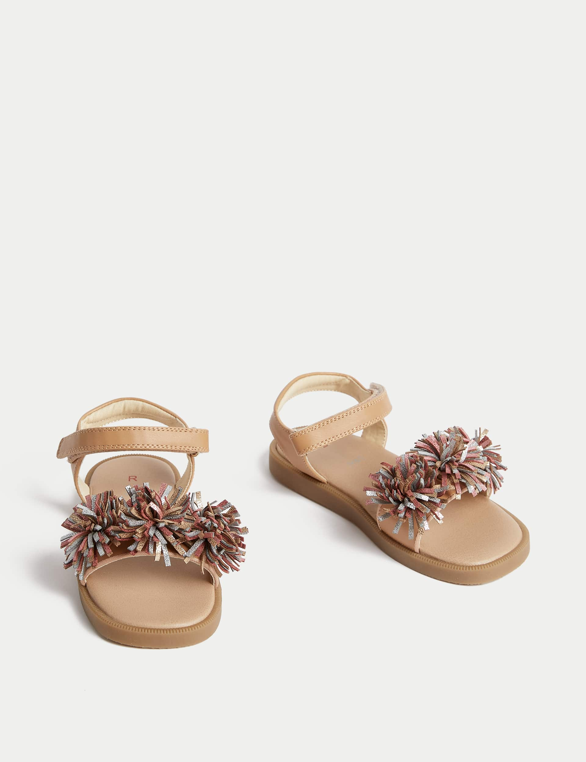 M&S Kids Tassel Sandals (4 Small-2 Large) - 10 SSTD - Light Tan Mix, Light Tan Mix