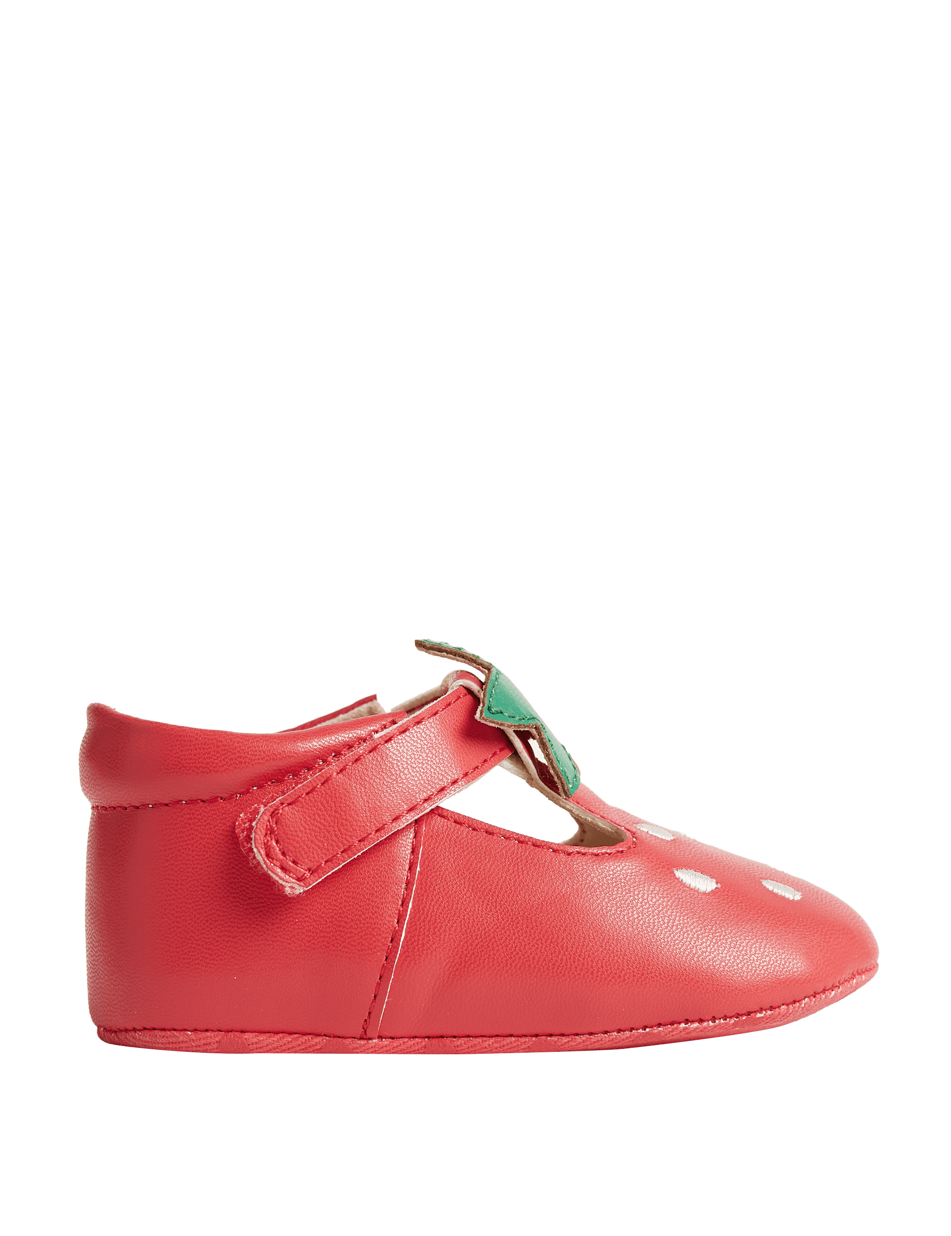 M&S Collection Girls Strawberry Riptape Pram Shoes (0-18 Mths) - 12-18 - Blush Pink, Blush Pink