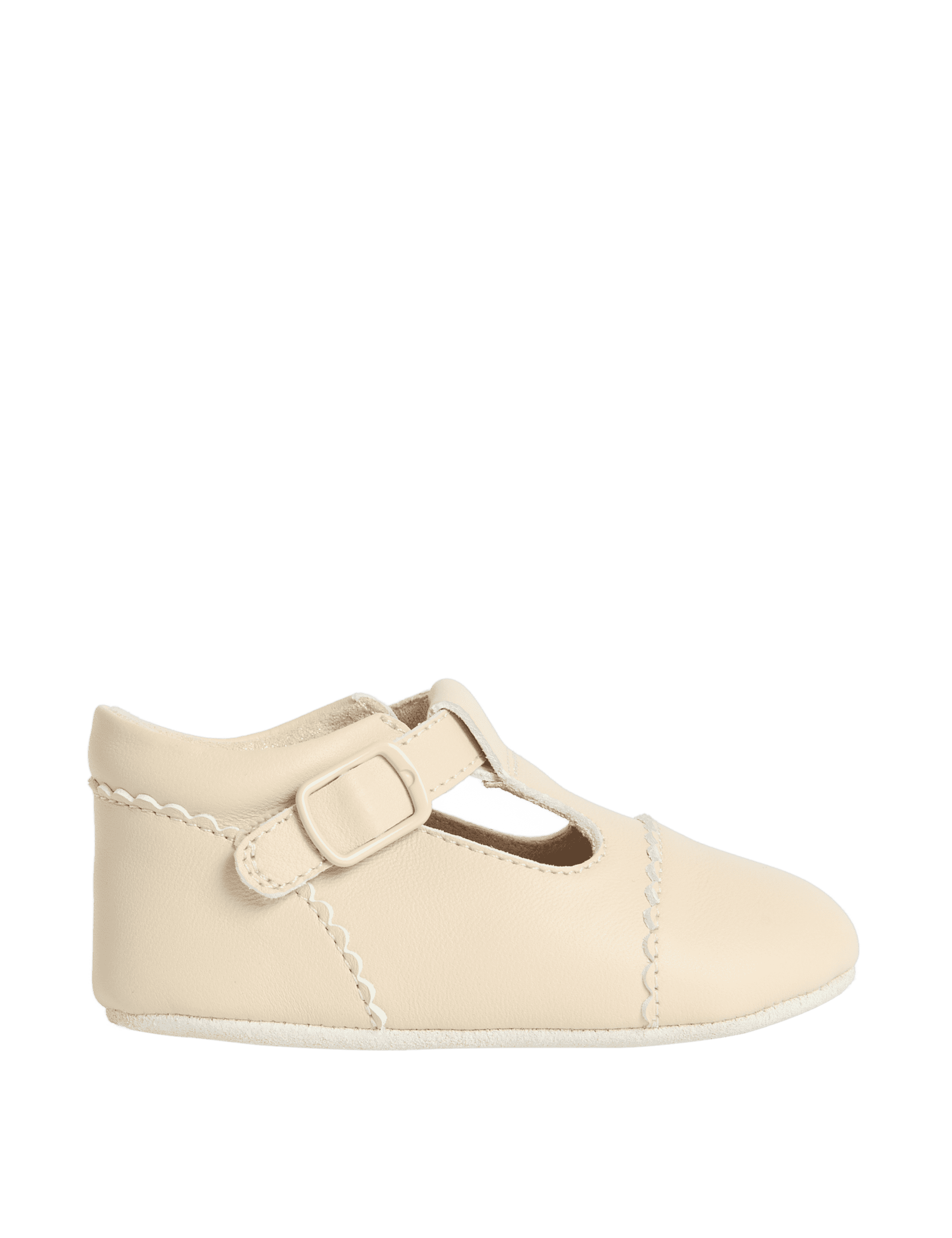 M&S Collection Baby Buckle T Bar Shoes (0-18 Mths) - 6-12M - Light Cream, Light Cream