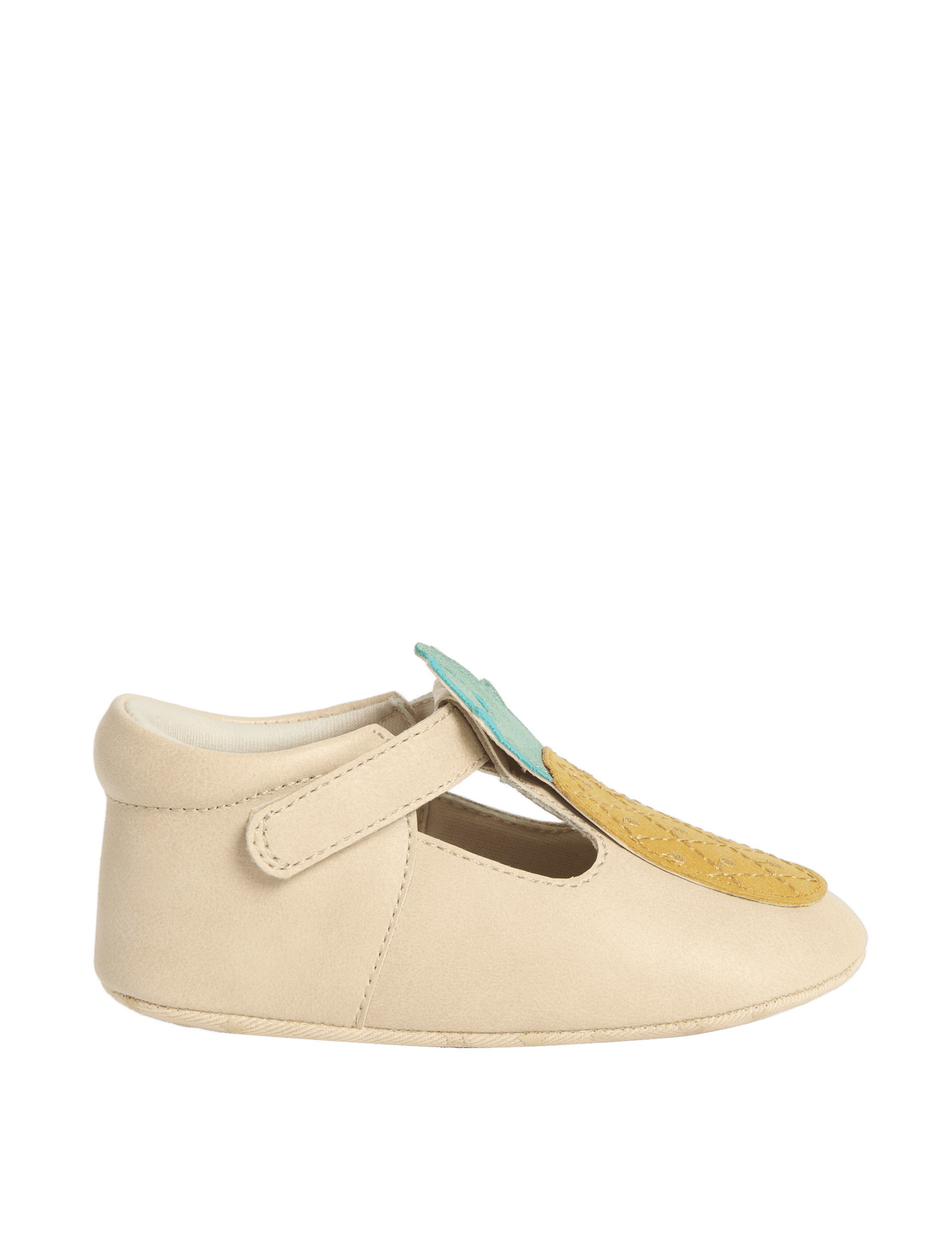 M&S Collection Baby Pineapple Riptape T Bar Shoes (0-18 Mths) - 6-12M - Soft Yellow, Soft Yellow