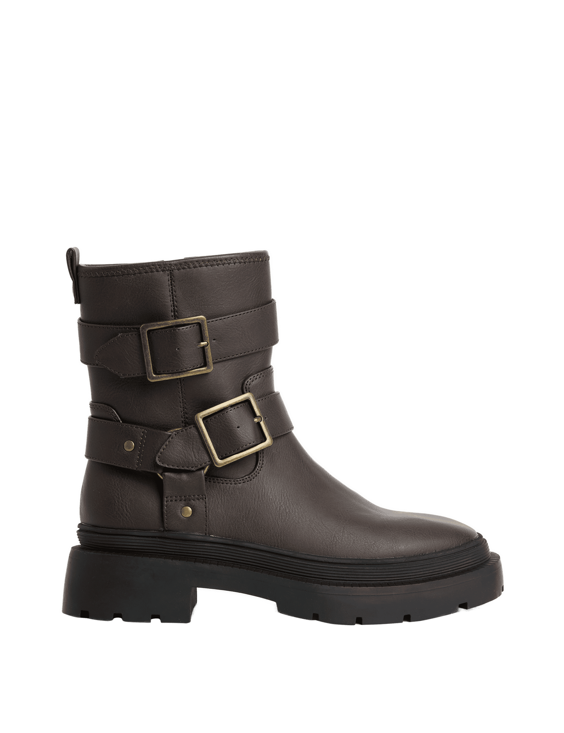 M&S Collection Girls Freshfeet Mid Calf Boots (1-6 Large) - 3 L - Brown Mix, Black,Brown Mix