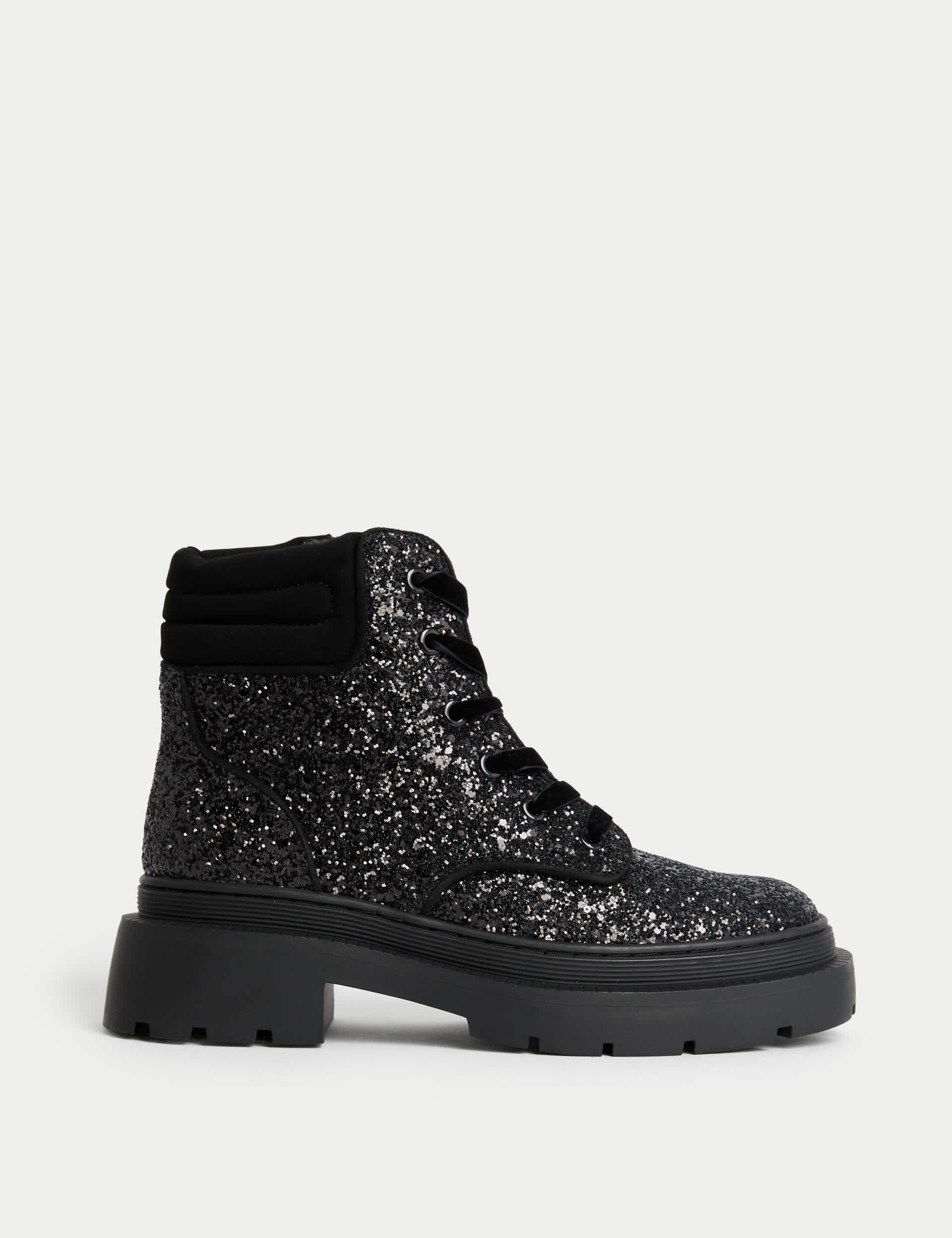 M&S Kid's Glitter Boots (1Large-6 Large) - 3 L - Black, Black