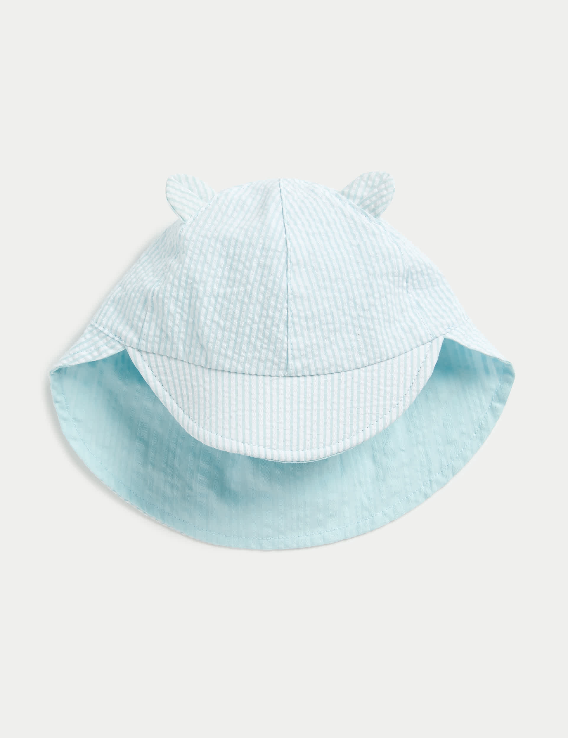 M&S Collection Kids Pure Cotton Reversible Sun Hat (1-6 Yrs) - 3-6y - Aqua, Coral,Aqua