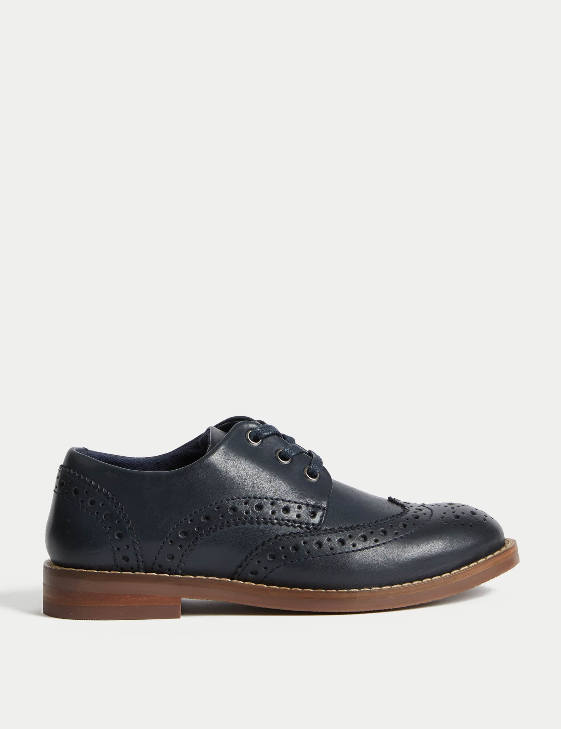 M&S Kids Leather Brogues (8 Small - 2 Large) - 11.5SSTD - Navy, Navy