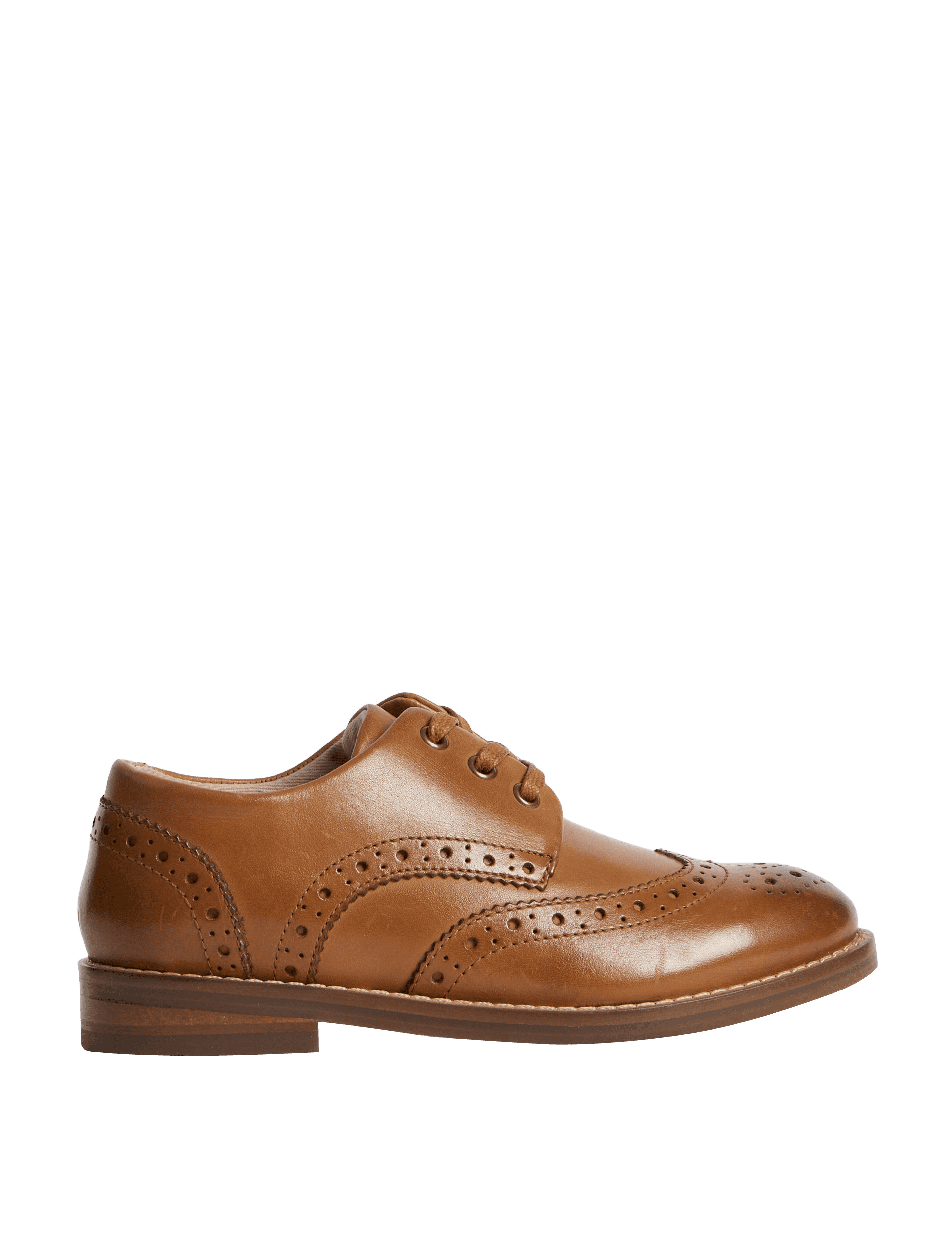 M&S Collection Kids Leather Brogues (8 Small - 2 Large) - 1.5 LSTD - Tan, Tan,Navy