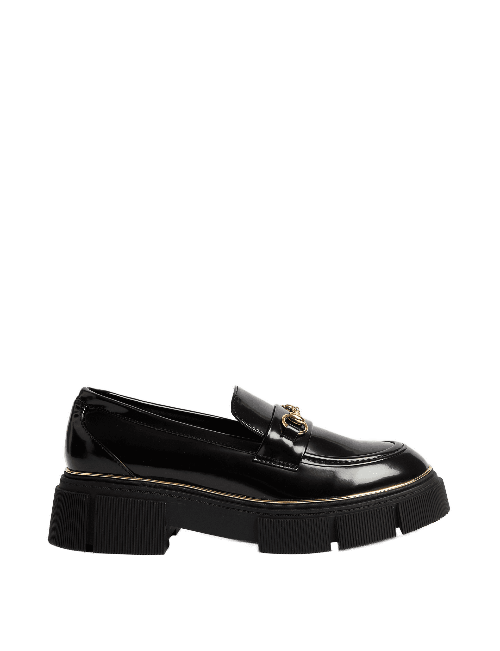 M&S Collection Kids Patent Freshfeet Loafers (1 Large - 6 Large) - 4 L - Black, Black