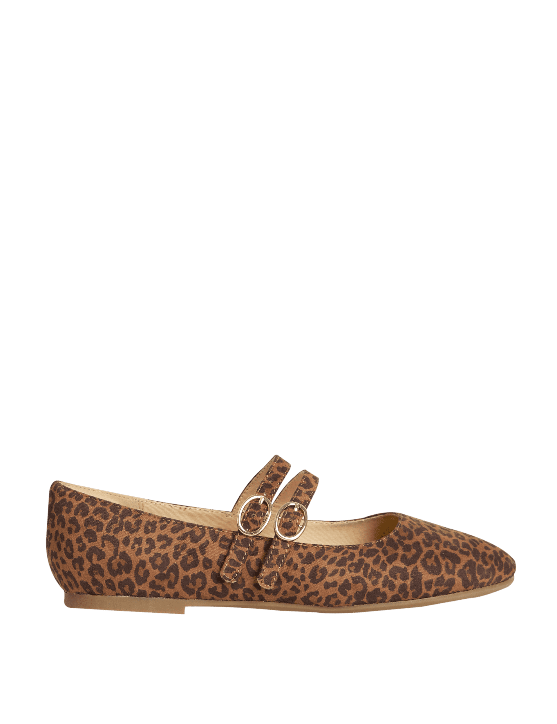 M&S Collection Kids Animal Print Ballet Shoes (1-6 Large) - 2 LSTD - Brown Mix, Brown Mix