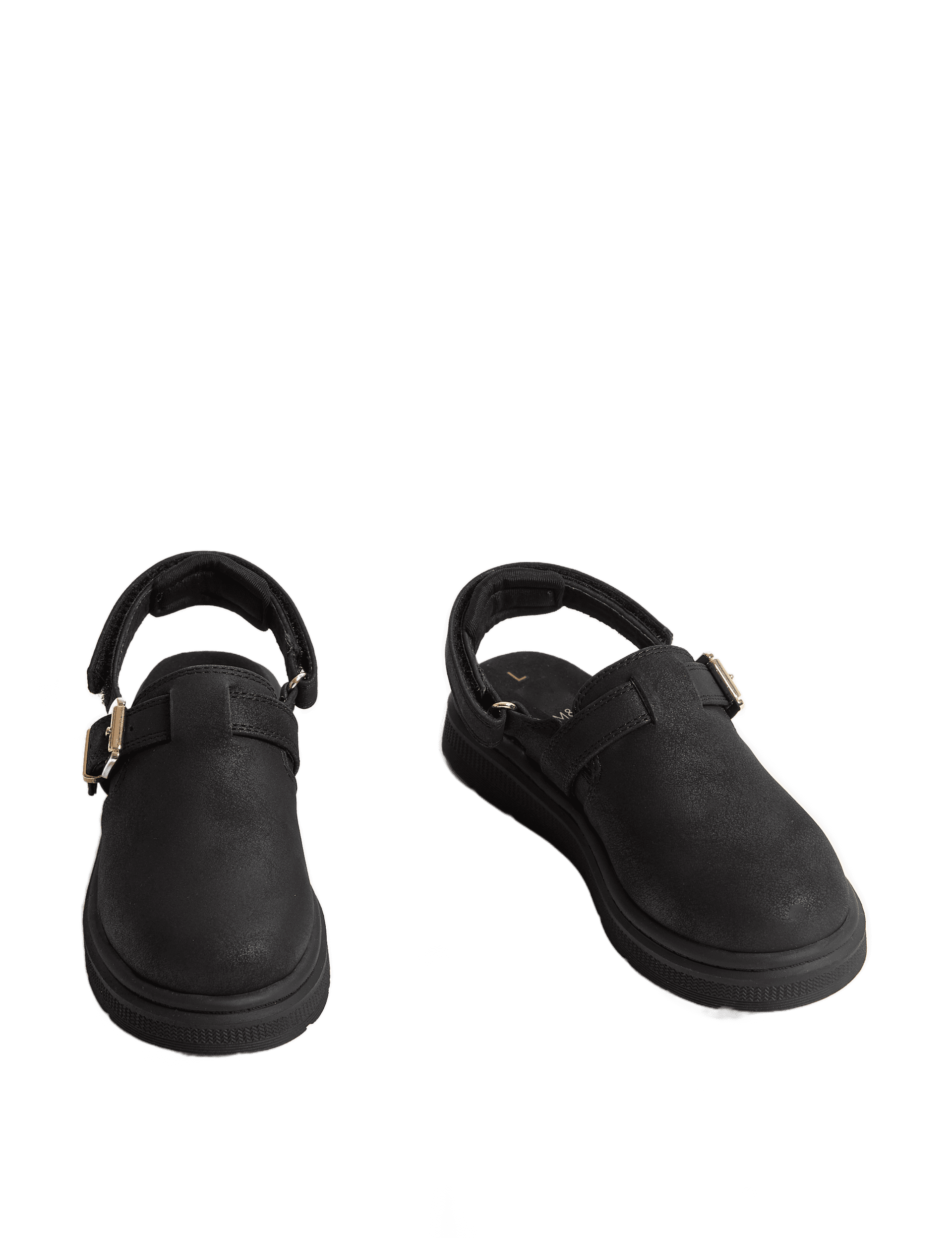 M&S Collection Kids Riptape Slip On Clogs (7 Small - 6 Large) - 8 SSTD - Black, Black,Tan