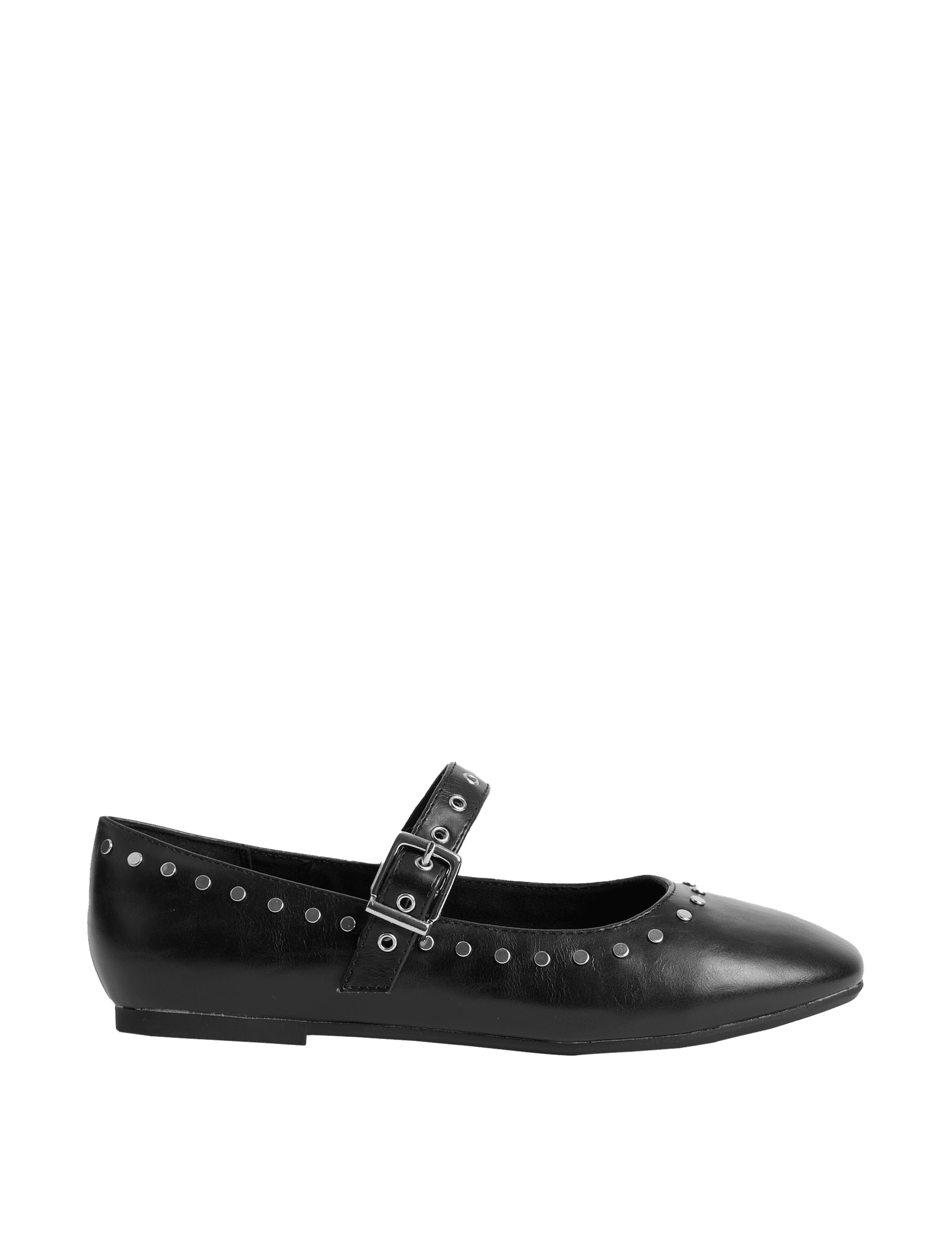 M&S Collection Kids Studded Ballet Pumps (10 Small - 6 Large) - 13 SSTD - Black, Ecru,Black