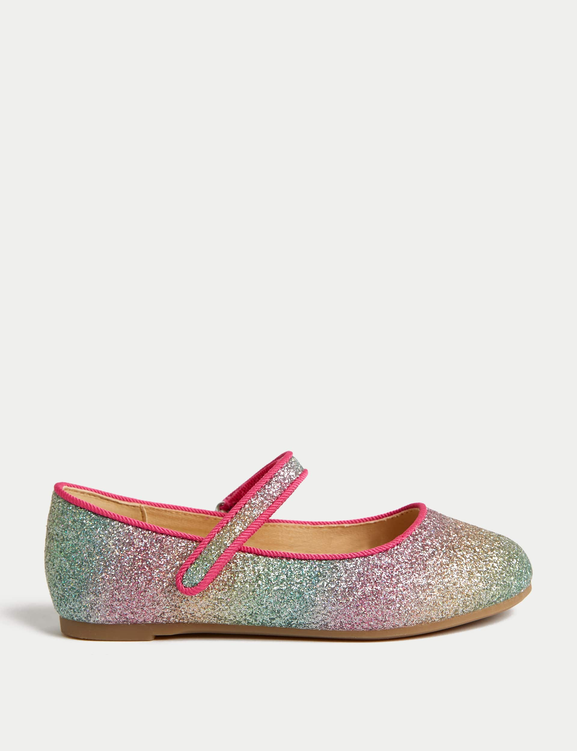 M&S Kids Glitter Mary Jane Shoes (4 Small - 2 Large) - 11 SSTD - Blue Mix, Gold,Blue Mix