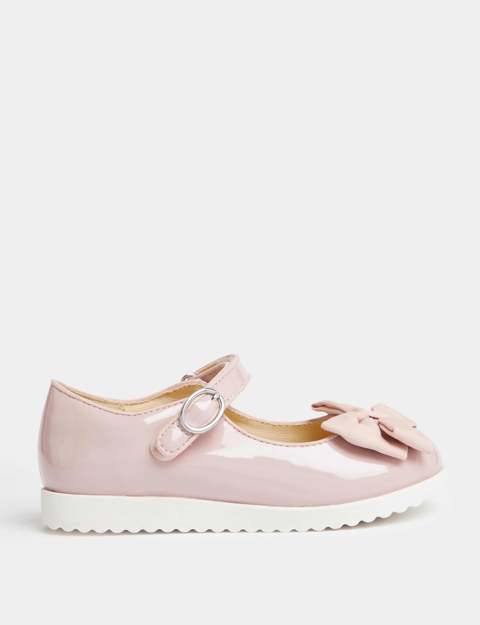 M&S Kids Patent Bow Mary Jane Shoes (4 Small - 2 Large) - 9 SSTD - Pink, Pink