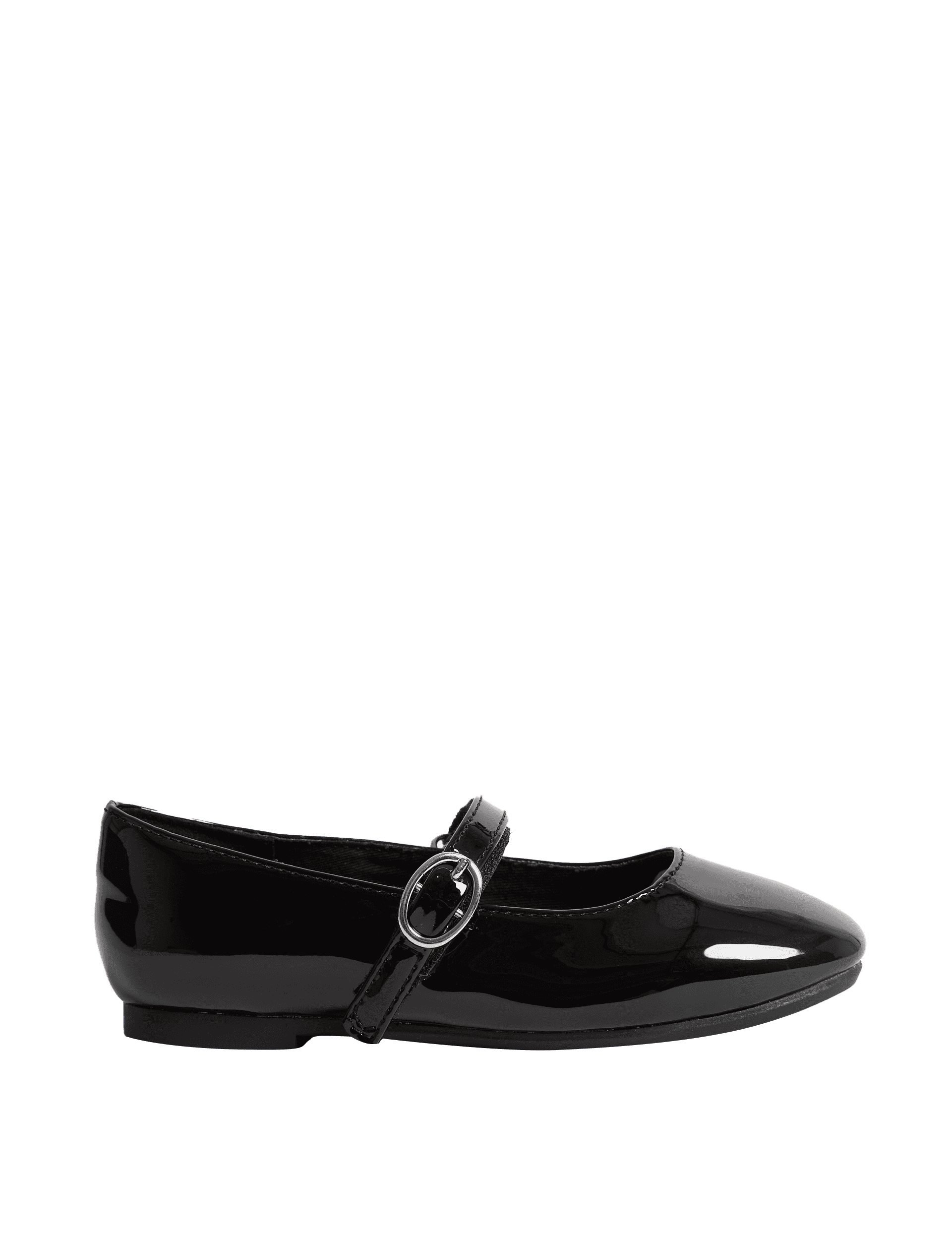 M&S Collection Kids Patent Ballet Pump Shoes (4 Small - 2 Large) - 1 LSTD - Black, Black