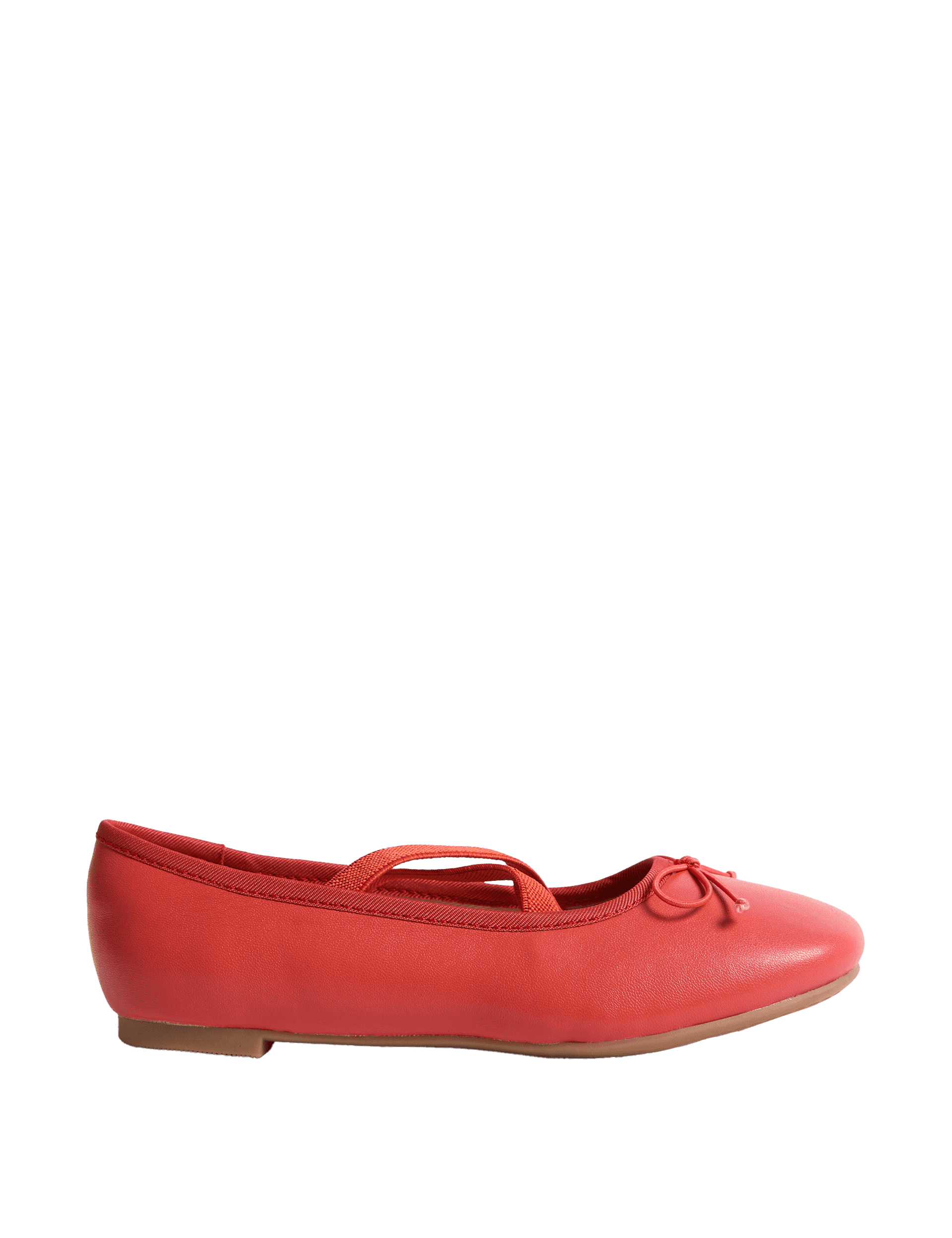 M&S Collection Kids Ballet Shoes (4 Small - 6 Large) - 4 LSTD - Red, Blush Pink,Red