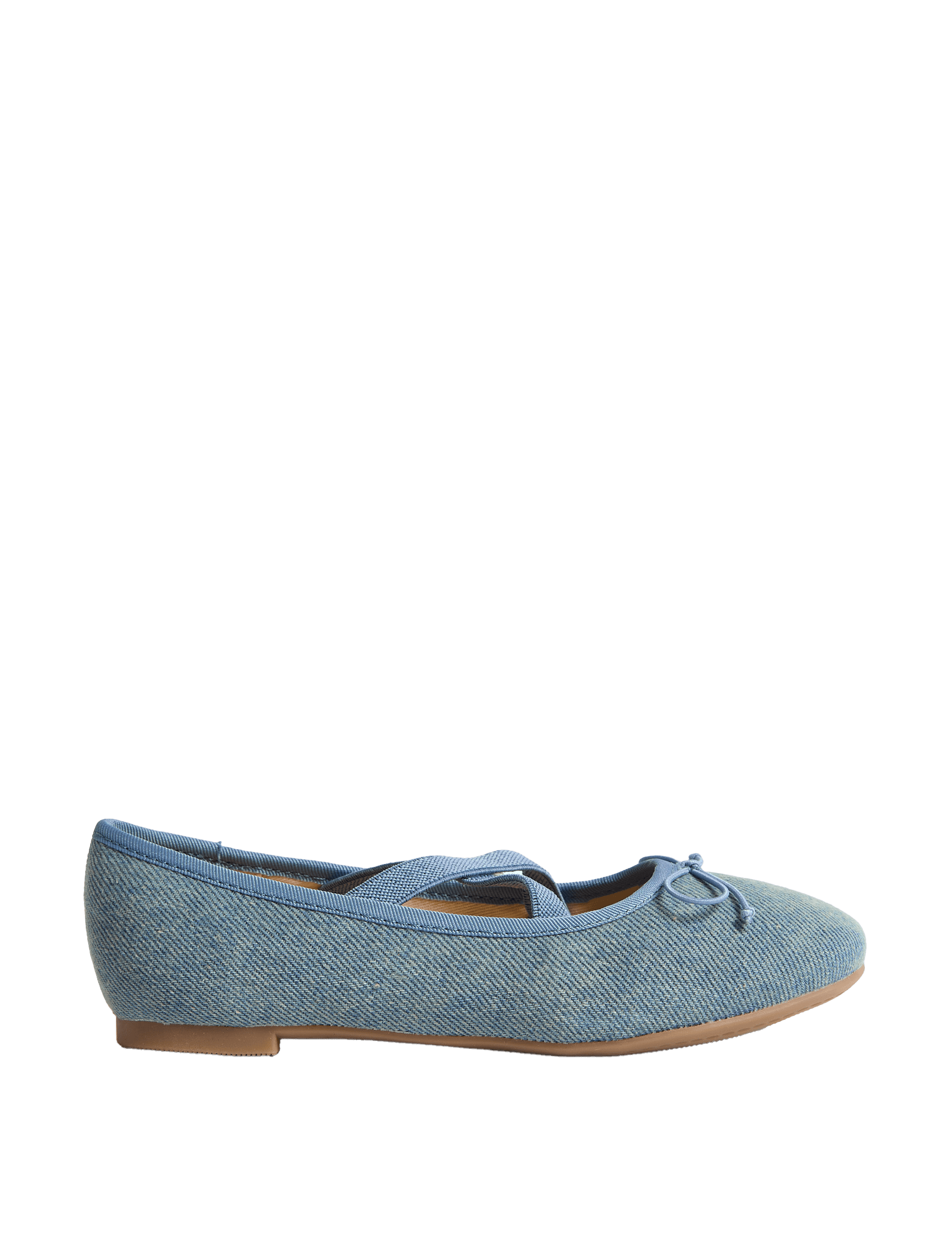 M&S Collection Kids Ballet Pumps (4 Small - 6 Large) - 1 LSTD - Blue Denim, Blue Denim