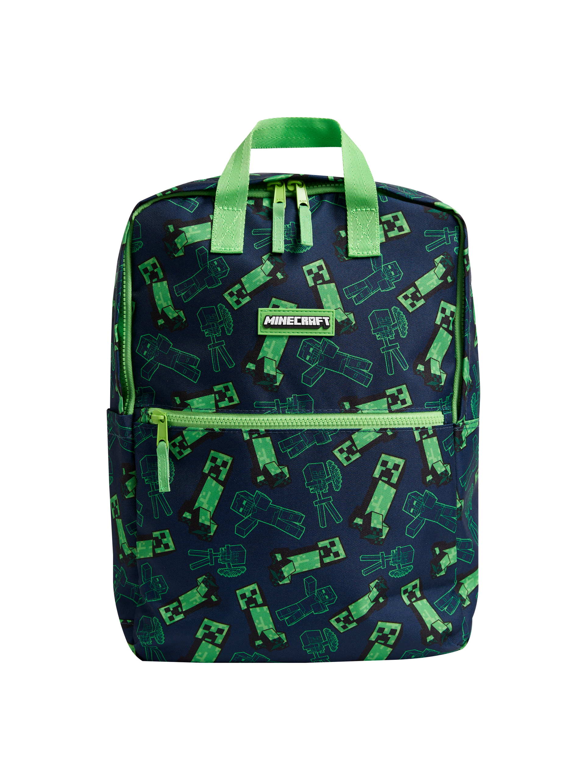 M&S Collection Boys Minecraft Water Repellent Large Backpack - Green Mix, Green Mix