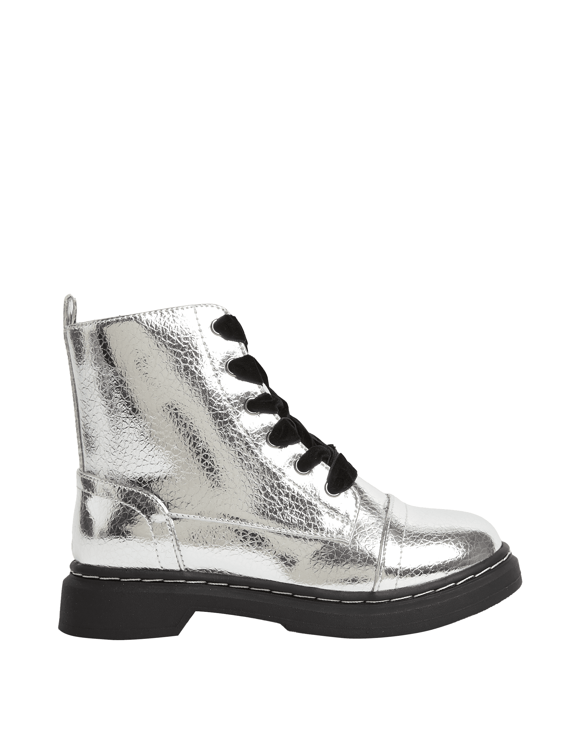 M&S Collection Kids Metallic Freshfeet Boots (4 Small - 2 Large) - 2 LSTD - Silver, Silver