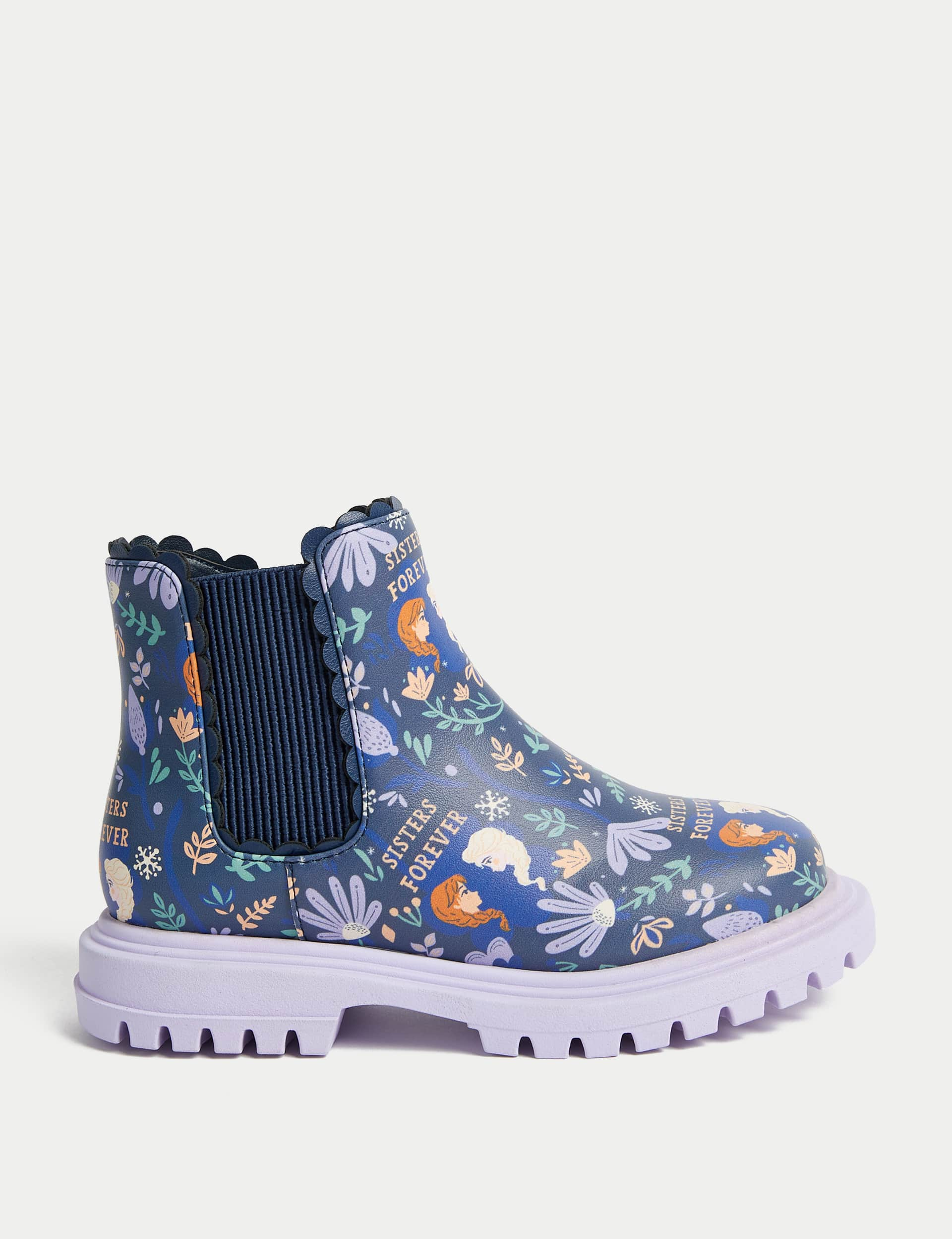 M&S Kids Freshfeet Disney Frozen Chelsea Boots (4 Small - 13 Small) - 10 SSTD - Lilac, Lilac