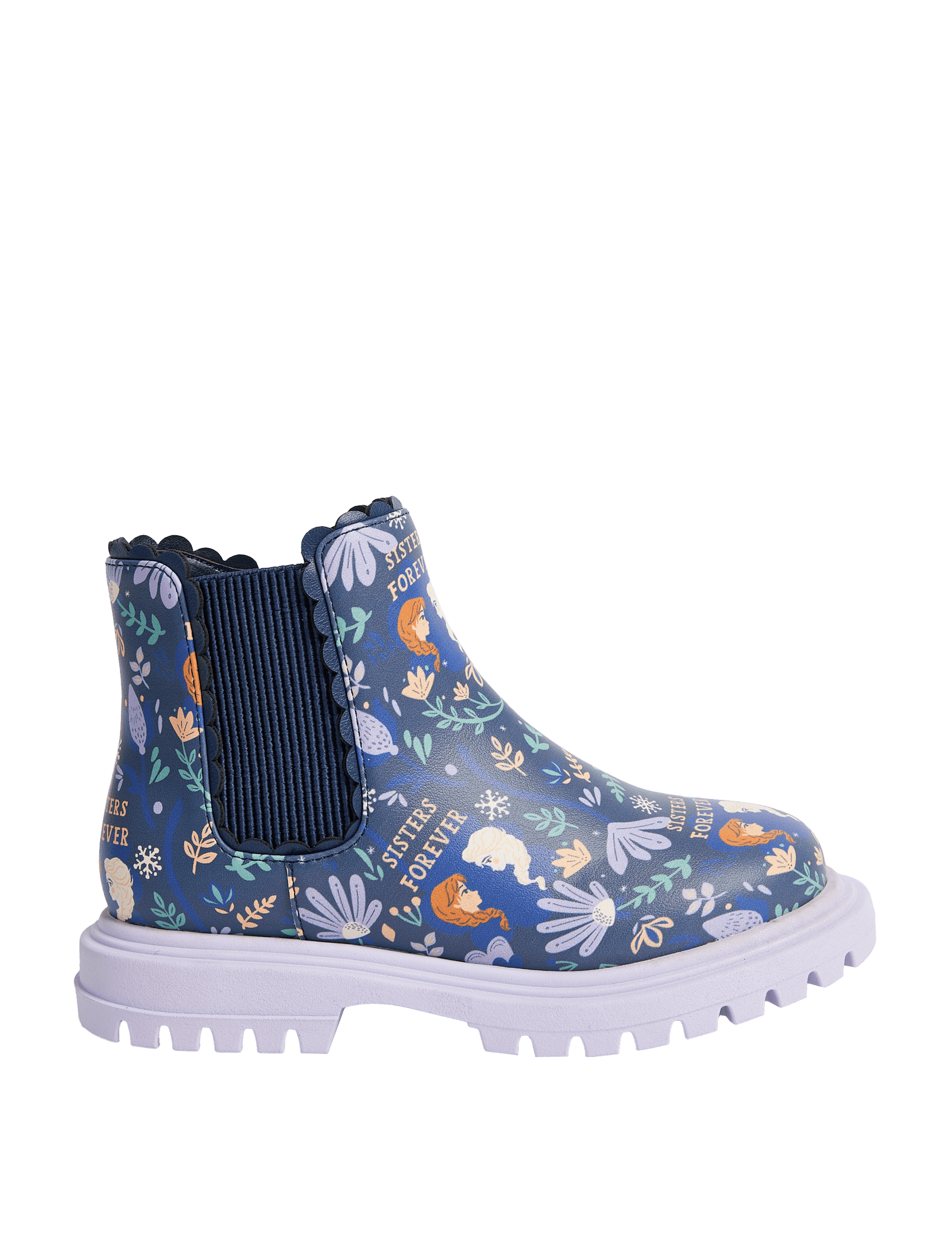 M&S Collection Kids Freshfeet Disney Frozen Chelsea Boots (4 Small - 13 Small) - 9 SSTD - Lilac, L