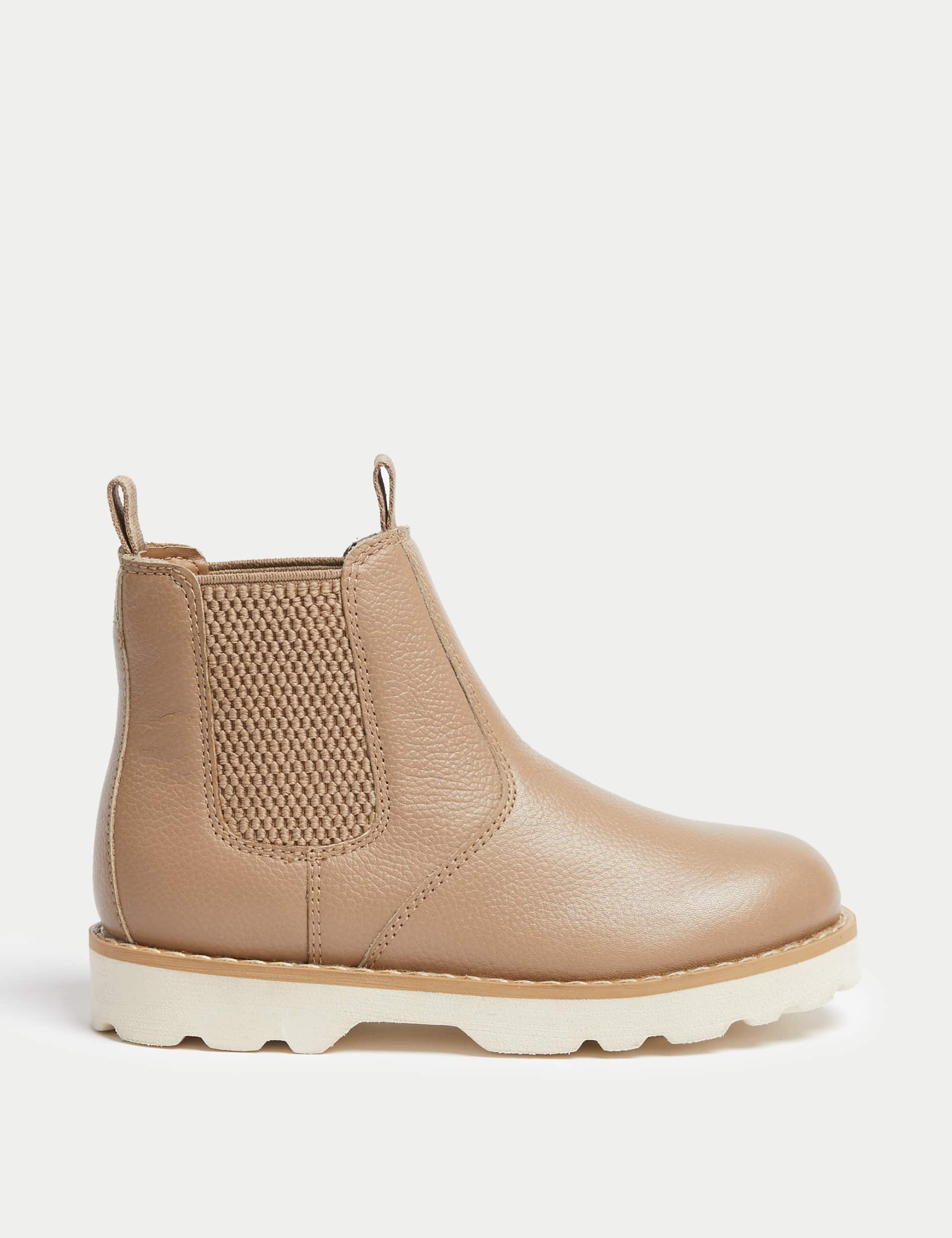 M&S Girls Leather Freshfeet  Chelsea Boots (4 Small