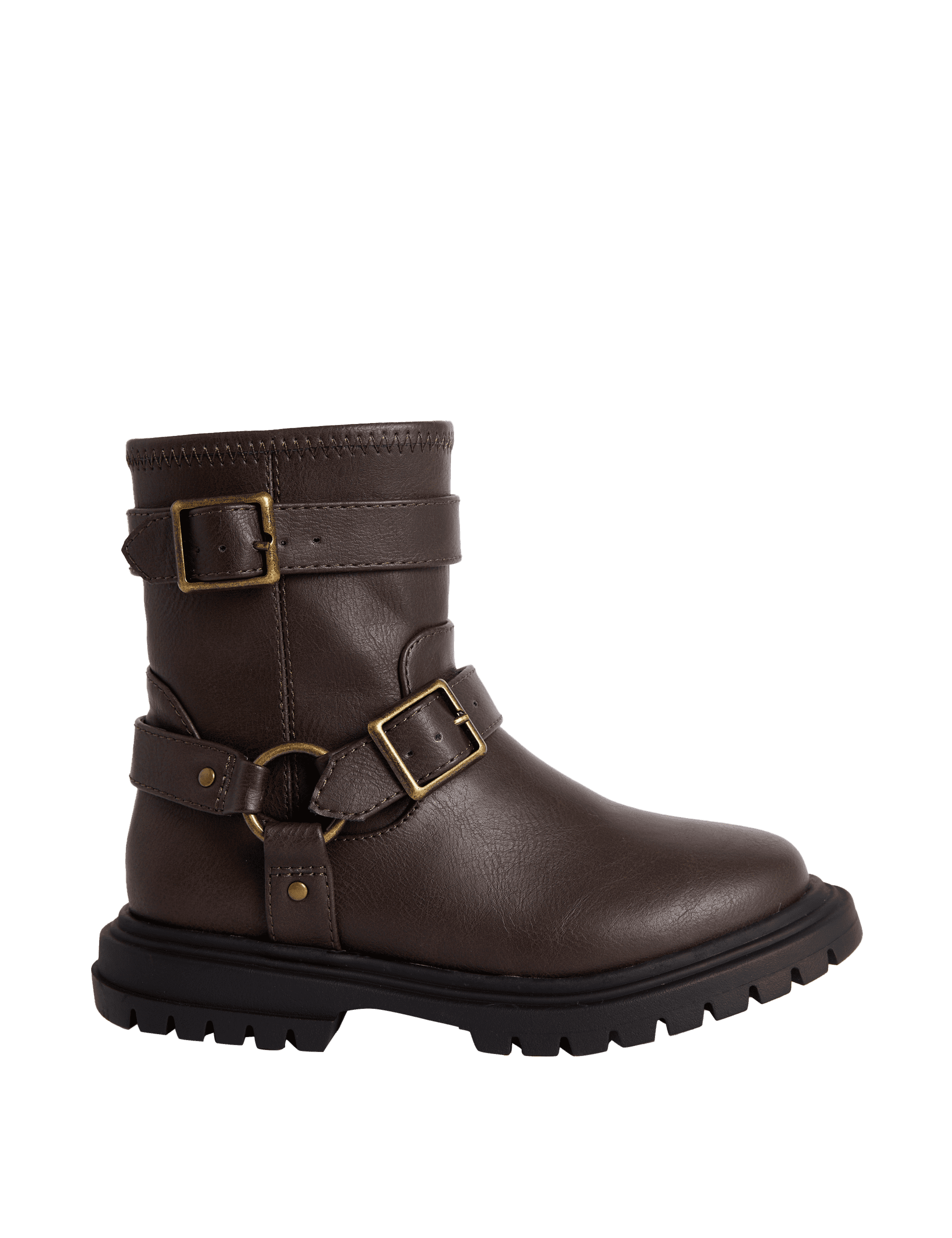 M&S Collection Kids Freshfeet Mid Calf Boots (4 Small - 2 Large) - 1 LSTD - Brown, Black,Brown