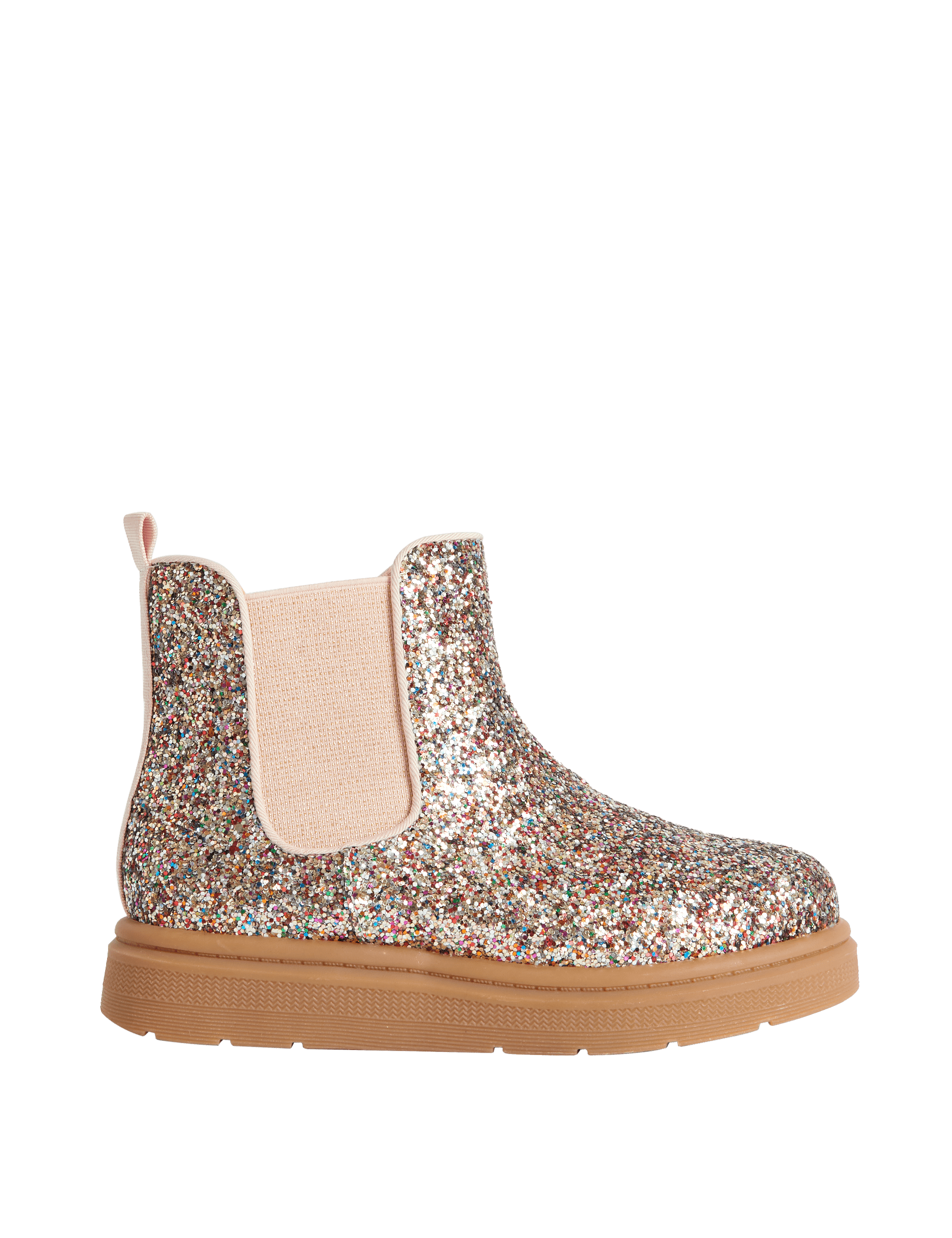 M&S Collection Kids Glitter Chelsea Boots (4 Small - 2 Large) - 2 LSTD - Pink Mix, Pink Mix,Black