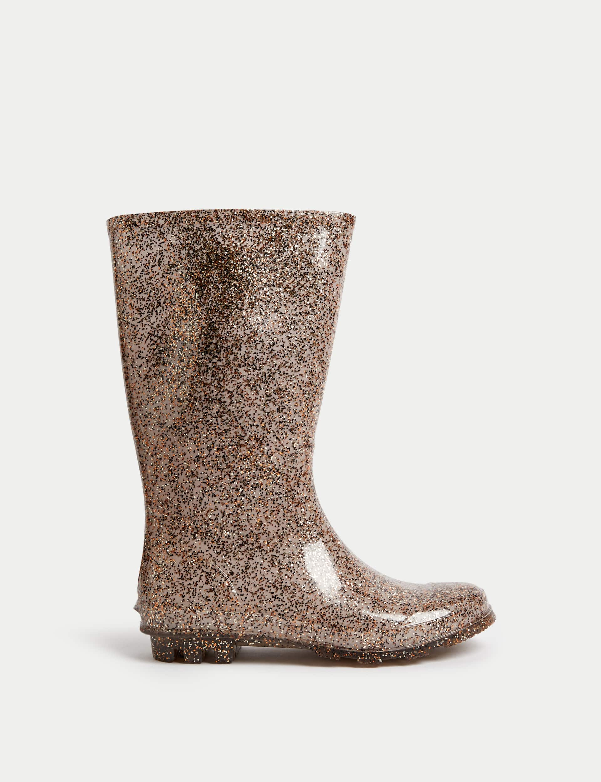 M&S Kids Glitter Wellies (13 Small - 6 Large) - 1 L - Bronze, Bronze