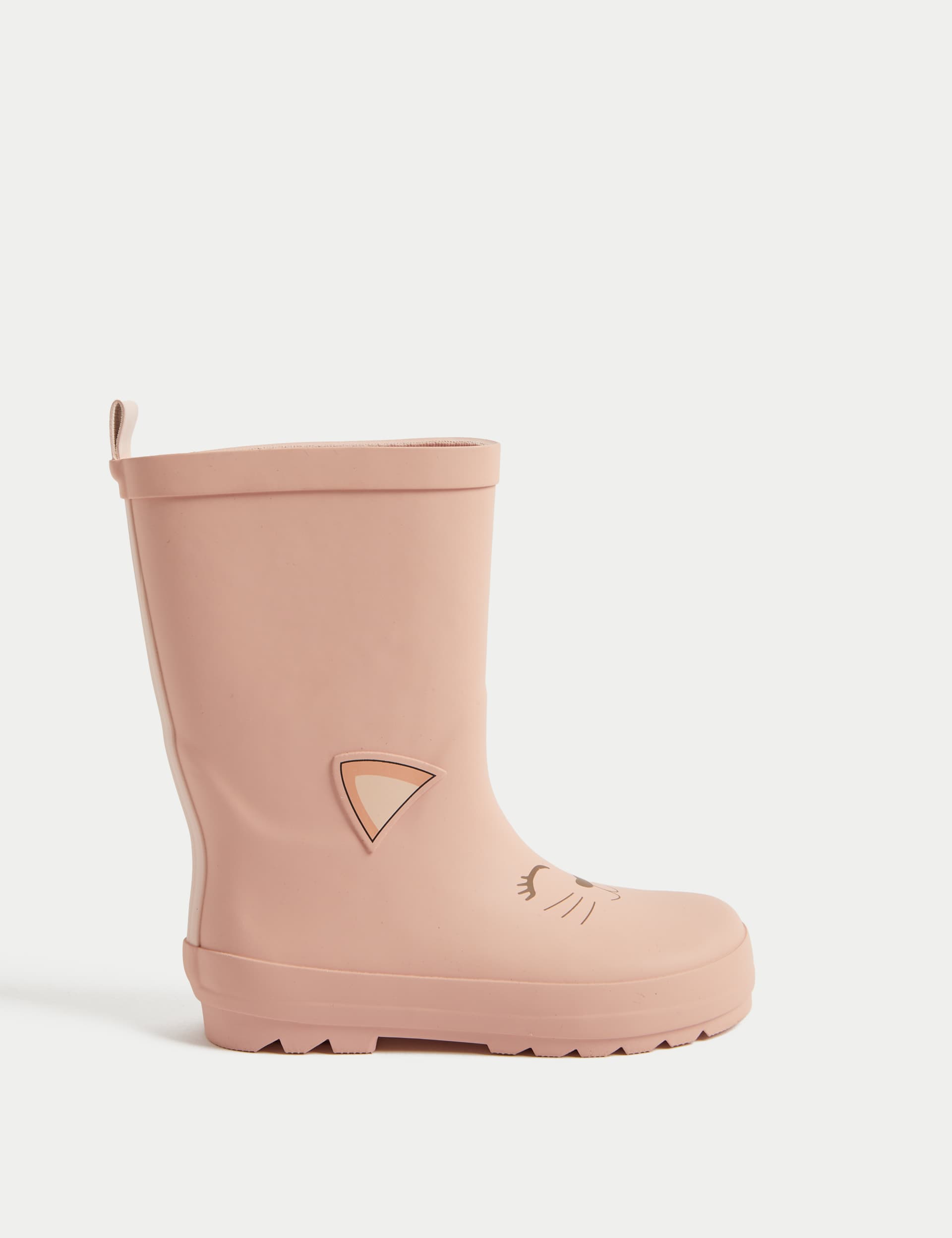 M&S Kids Cat Wellies (4 Small - 2 Large) - 5 S - Pale Pink, Pale Pink