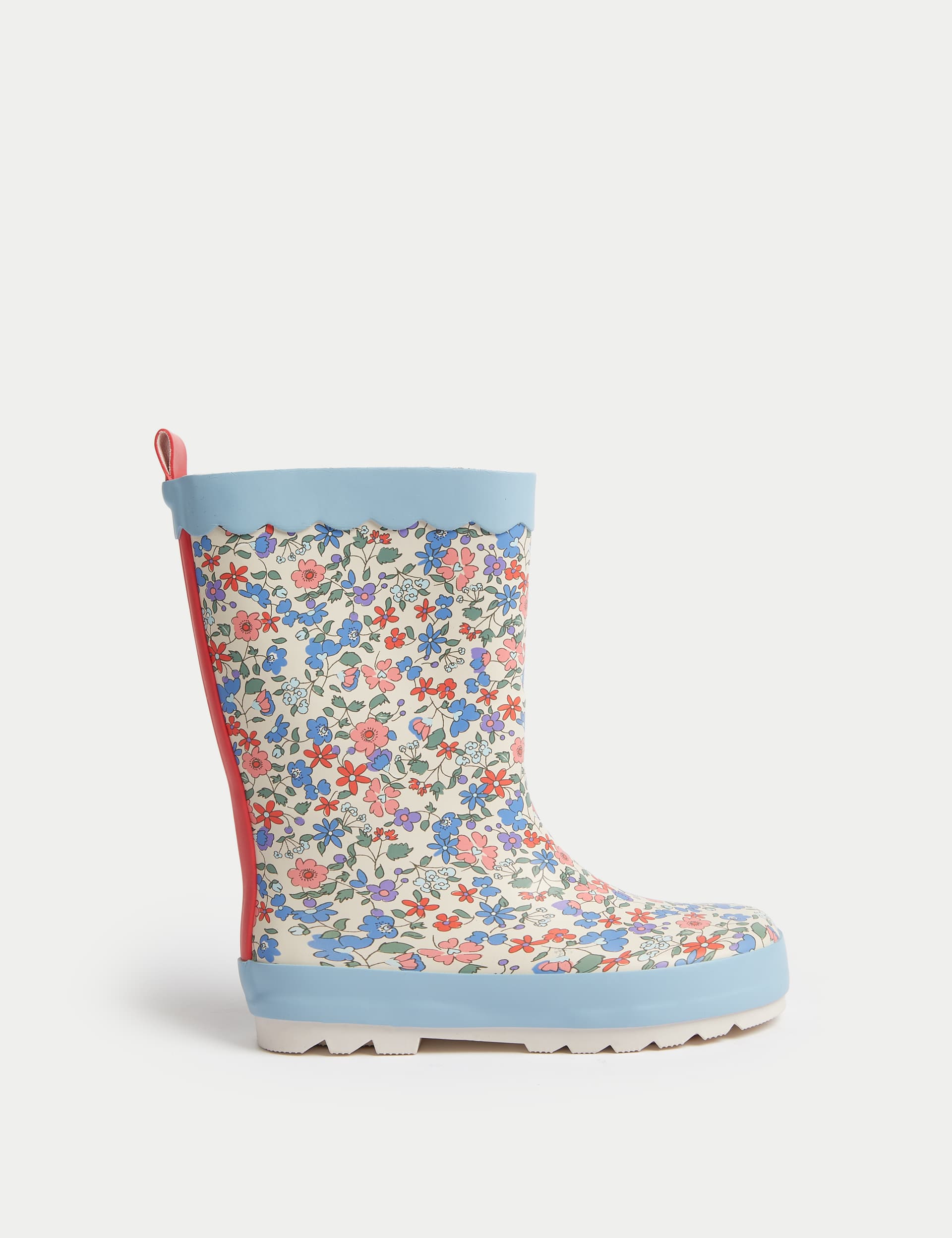 M&S Kids Floral Wellies (4 Small - 2 Large) - 7 S - Cream Mix, Cream Mix